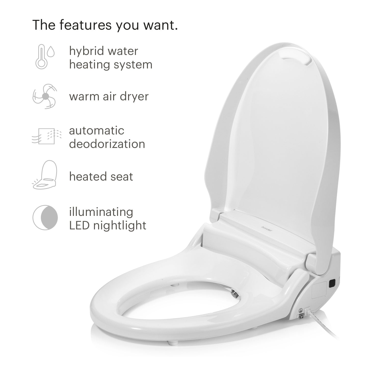 Brondell Swash Select DR802 Bidet Seat with Warm Air Dryer and Deodorizer