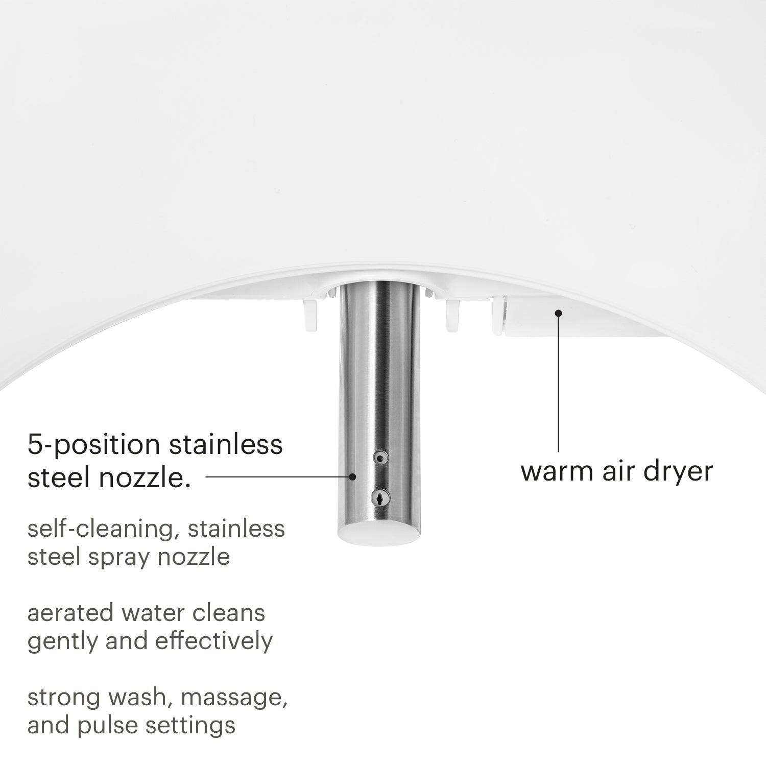 Brondell Swash Select DR802 Bidet Seat with Warm Air Dryer and Deodorizer