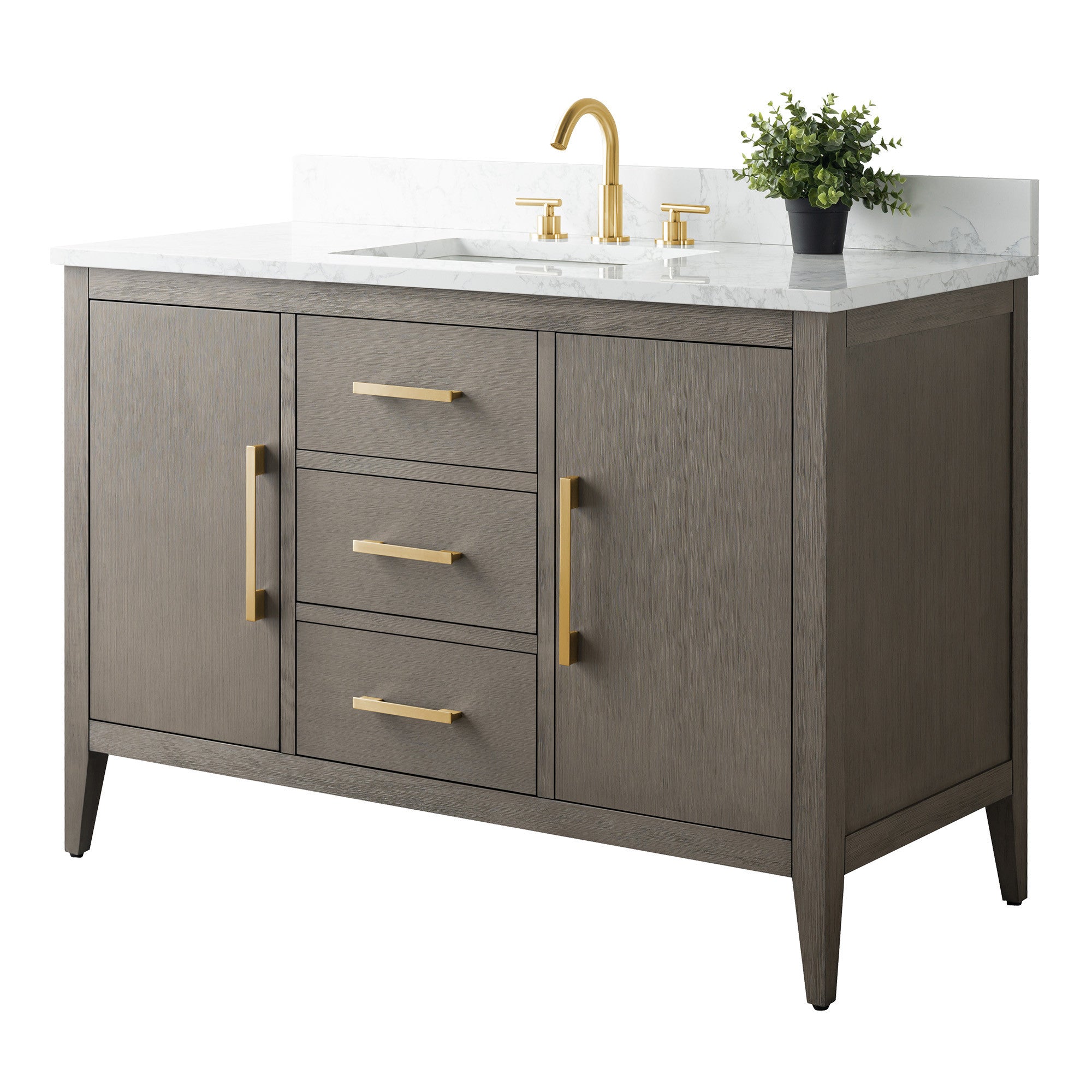 Linear Driftwood Gray / Golden Brushed