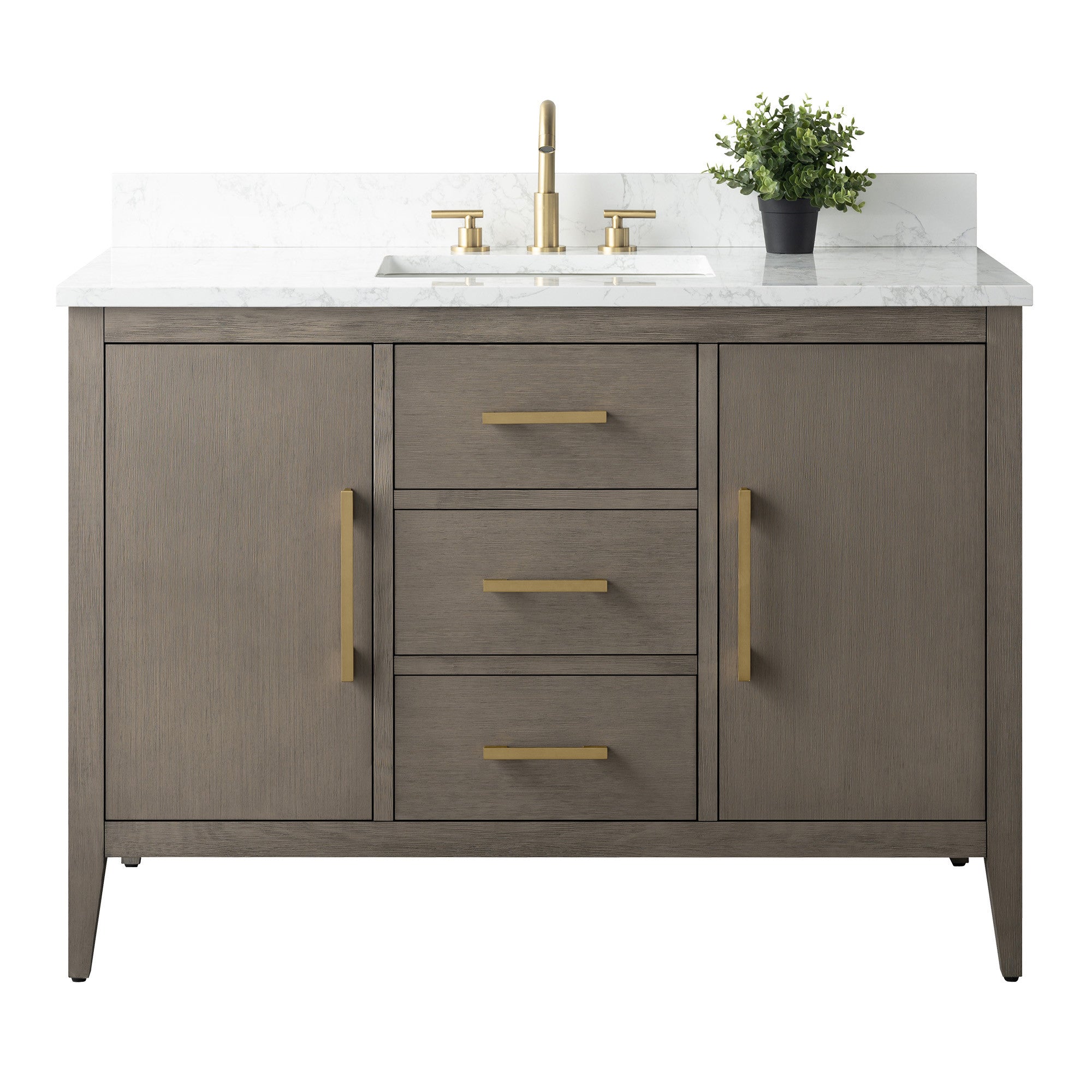 Linear Driftwood Gray / Golden Brushed