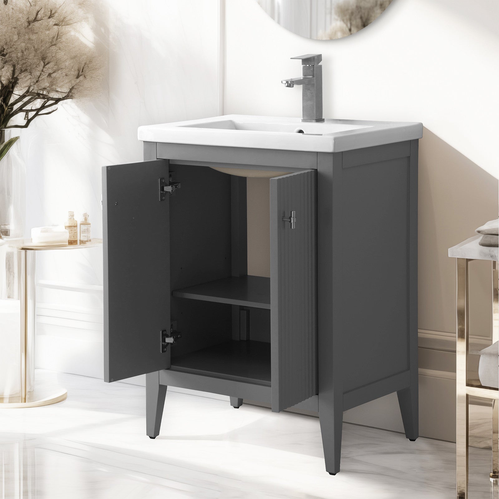 Linear Cashmere Gray / Brushed Nickel