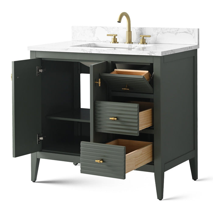 Linear Vintage Green / Golden Brushed