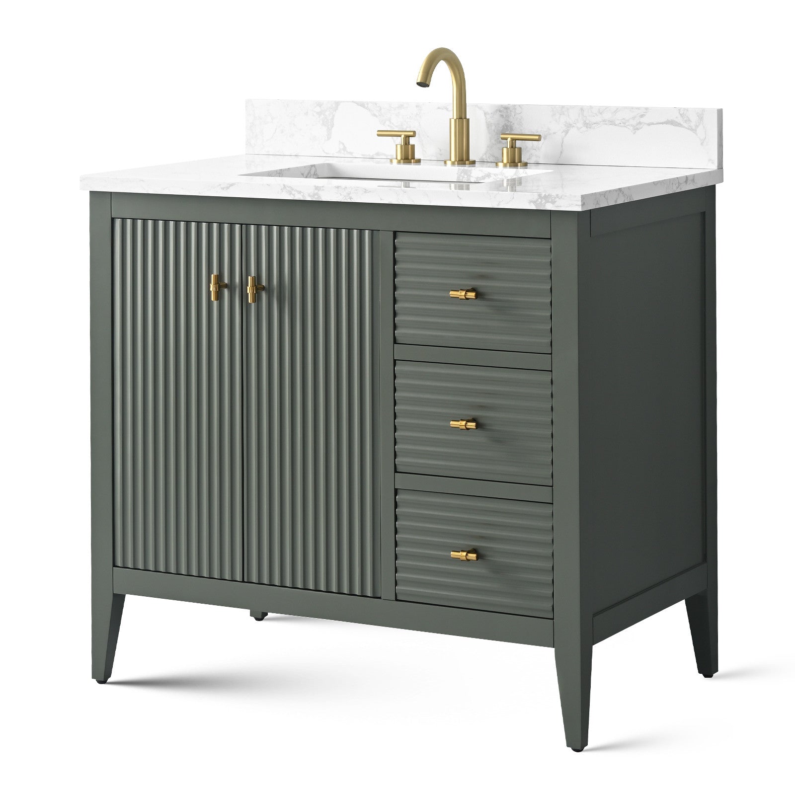 Linear Vintage Green / Golden Brushed