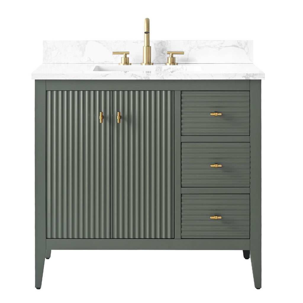 Linear Vintage Green / Golden Brushed
