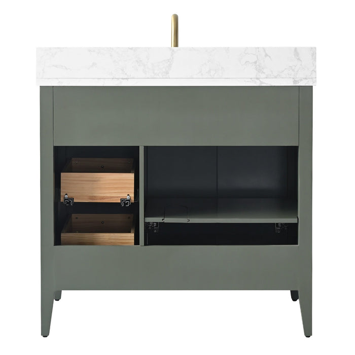 Linear Vintage Green / Golden Brushed