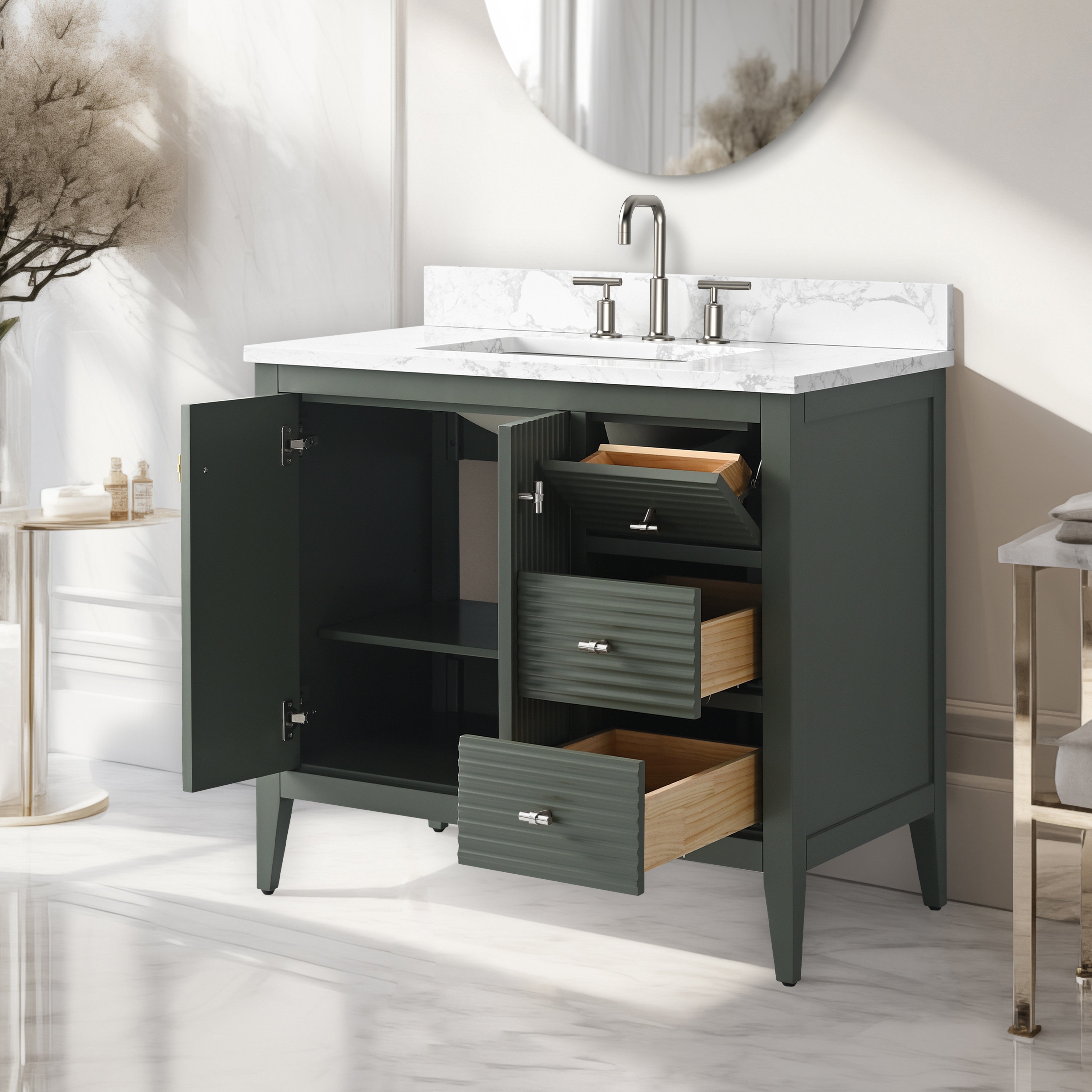 Linear Vintage Green / Brushed Nickel