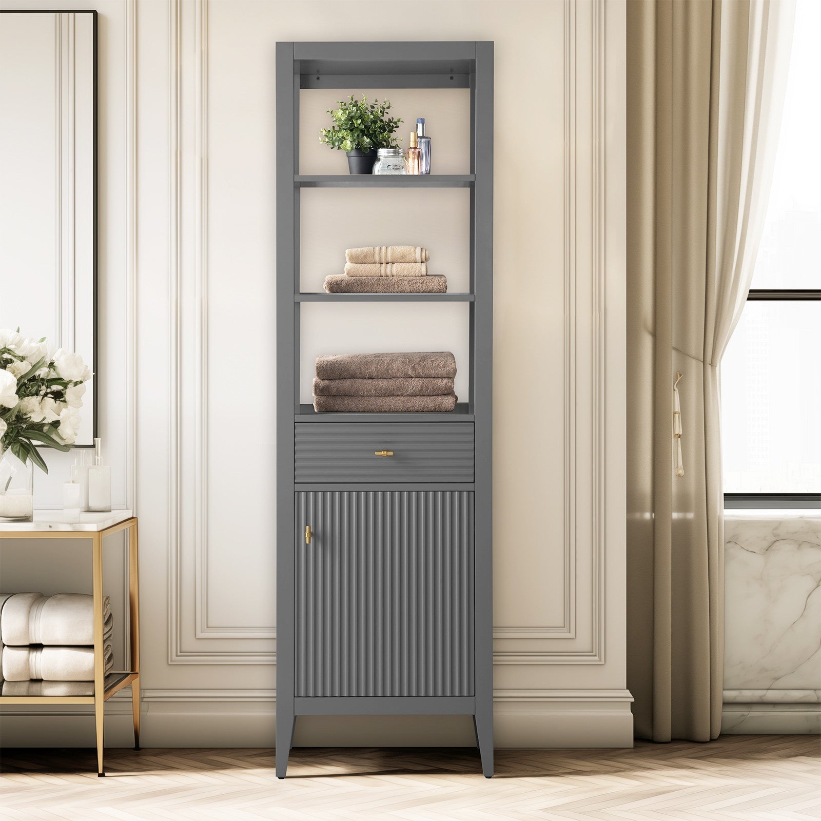 Linear Cashmere Gray / Golden Brushed