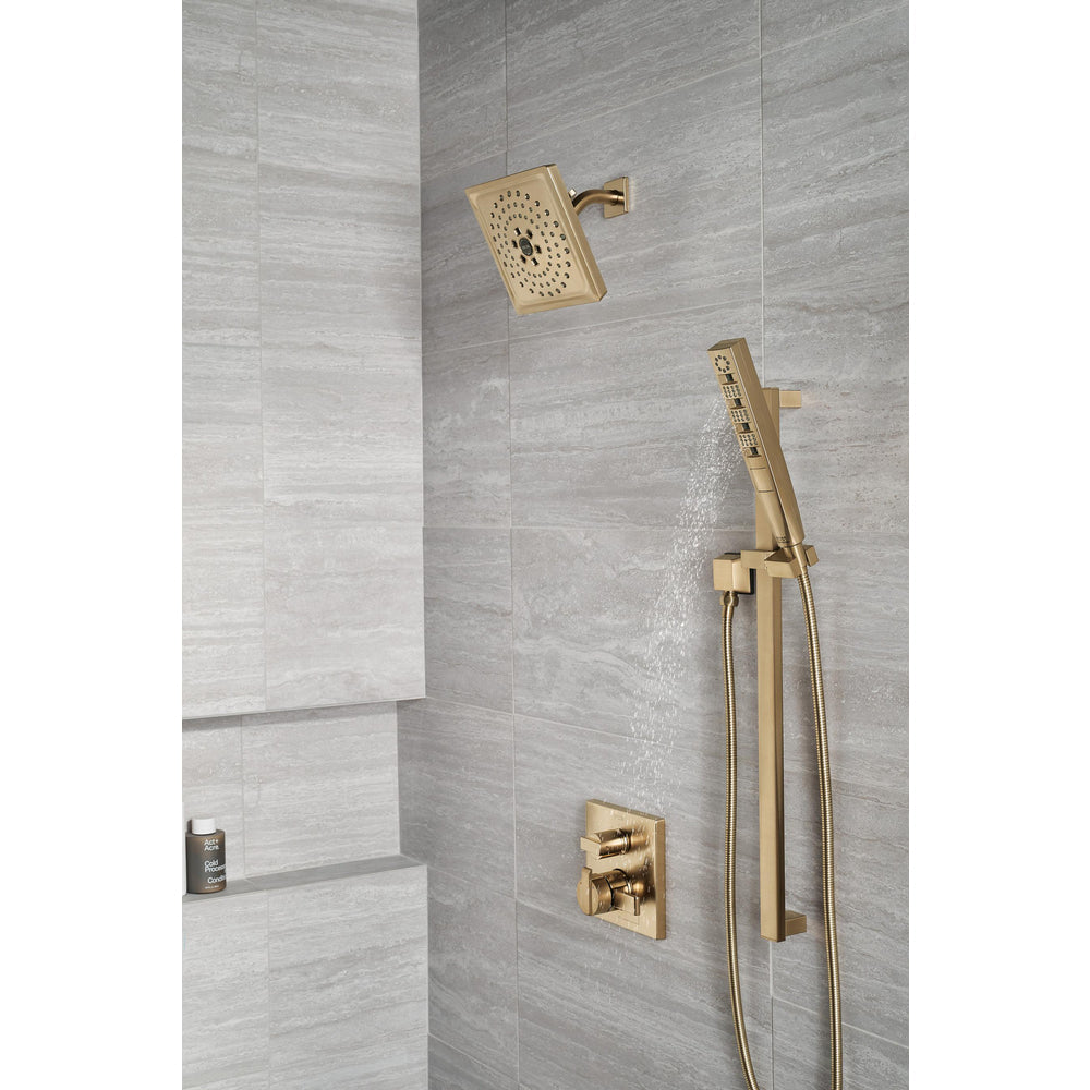 Delta Universal Showering H2Okinetic 3-Setting Raincan Shower Head in Lumicoat