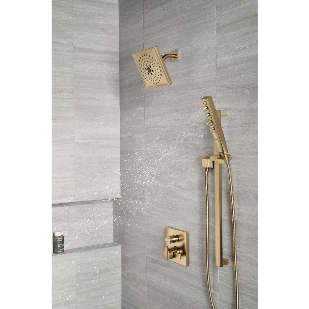 Delta Universal Showering H2Okinetic 3-Setting Raincan Shower Head in Lumicoat