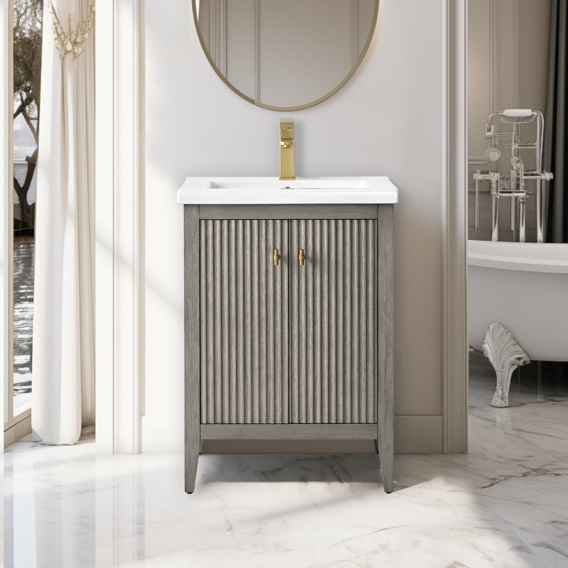 Linear Driftwood Gray / Golden Brushed
