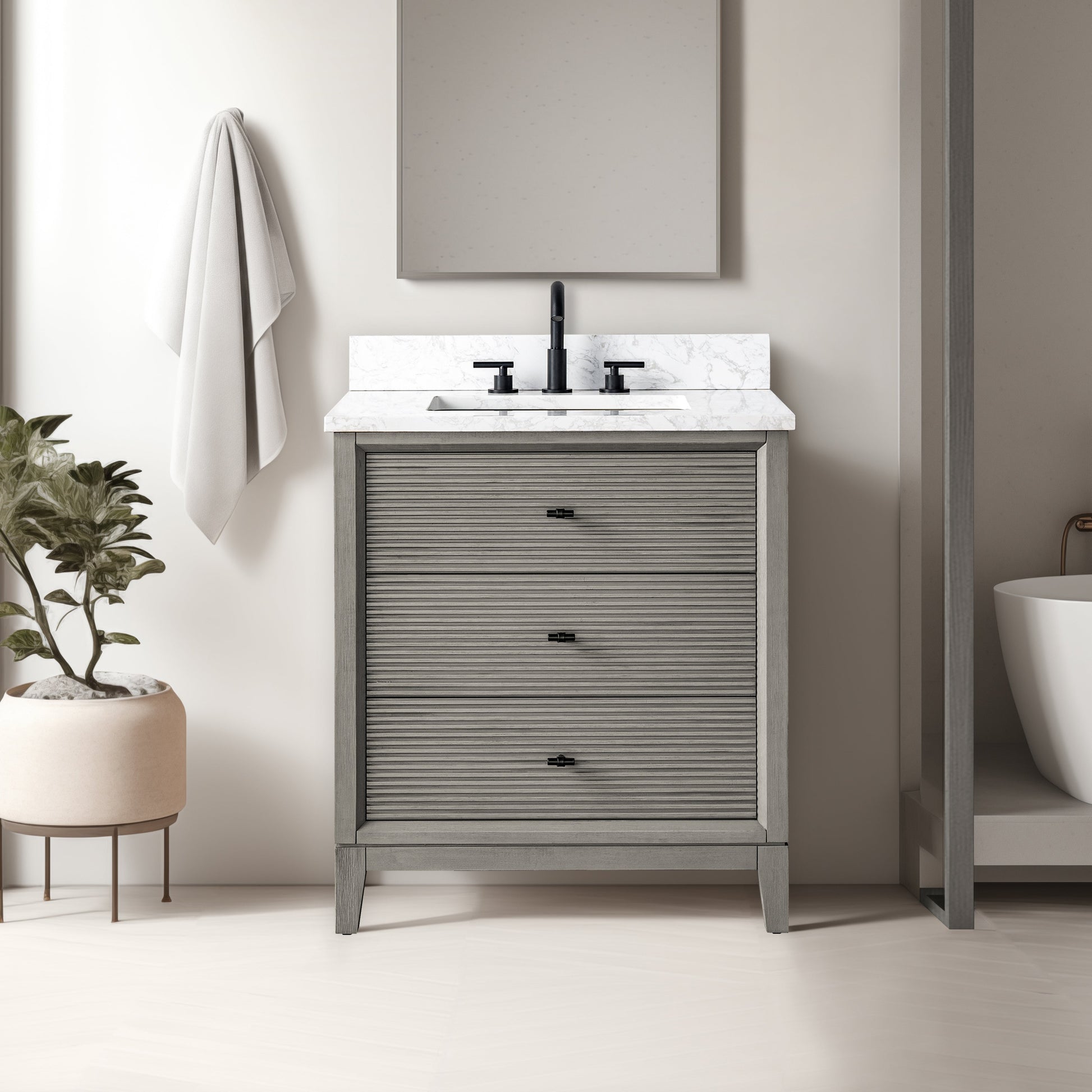 Linear Driftwood Gray / Matte Black