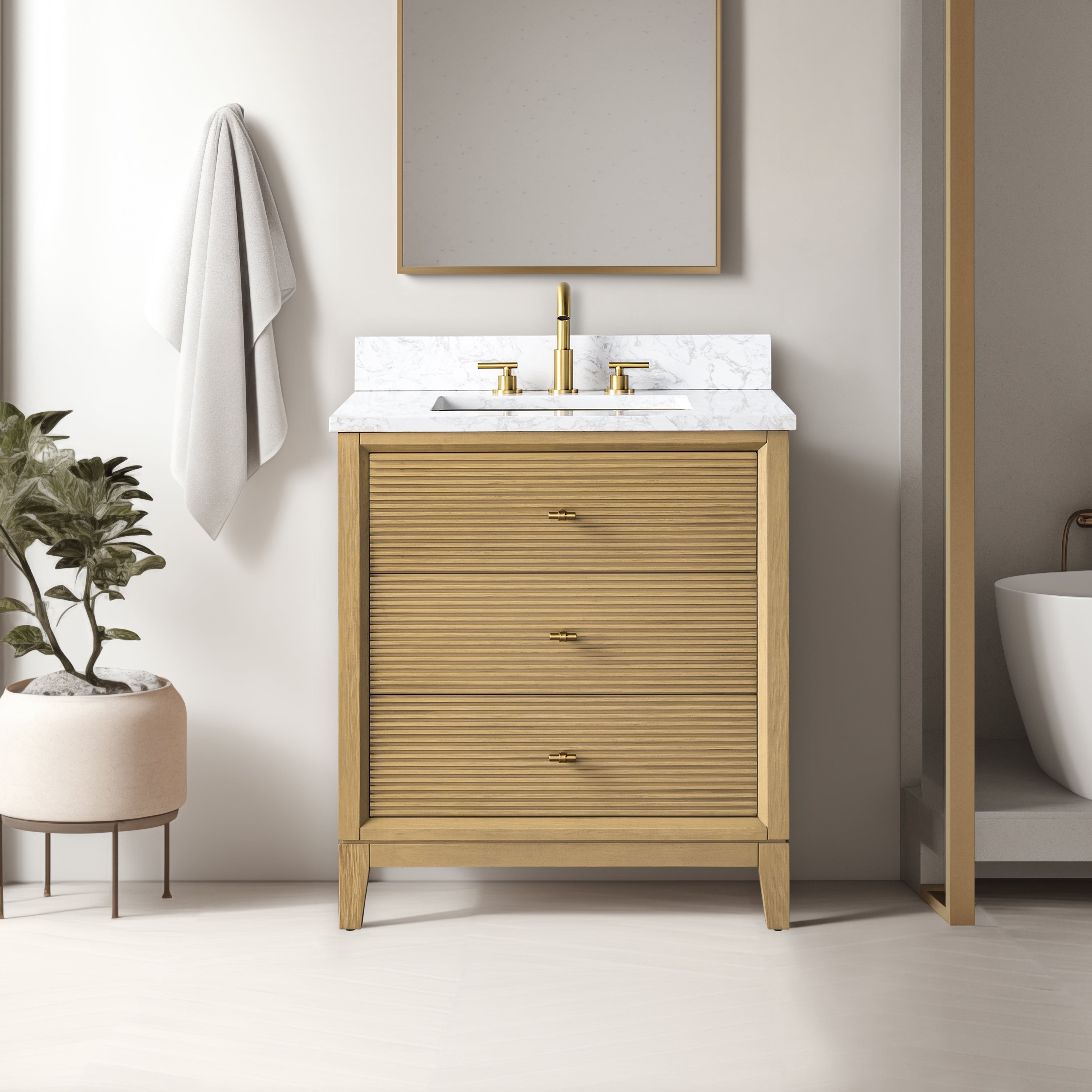 Linear Natural Oak / Golden Brushed