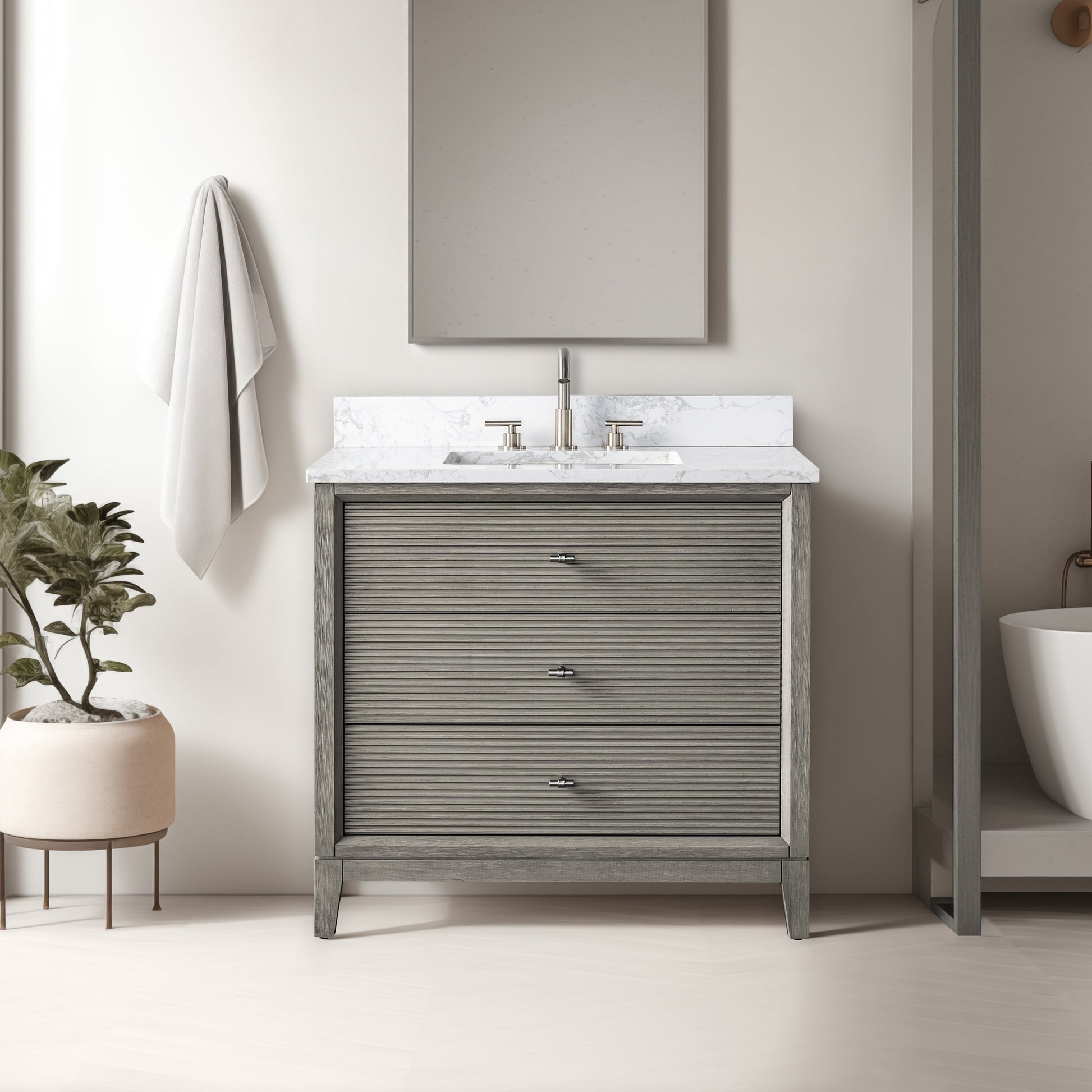 Linear Driftwood Gray / Brushed Nickel