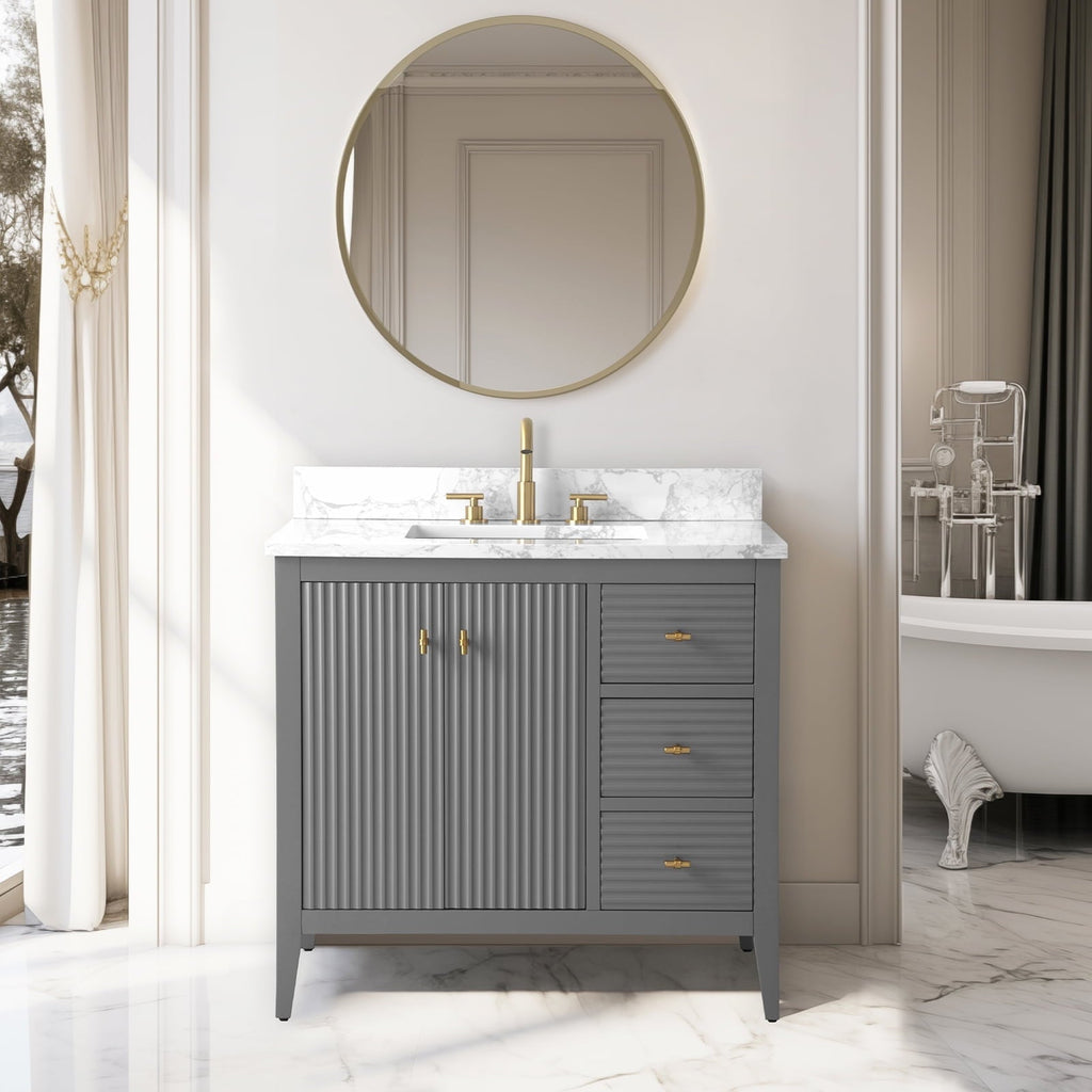 Linear Cashmere Gray / Golden Brushed