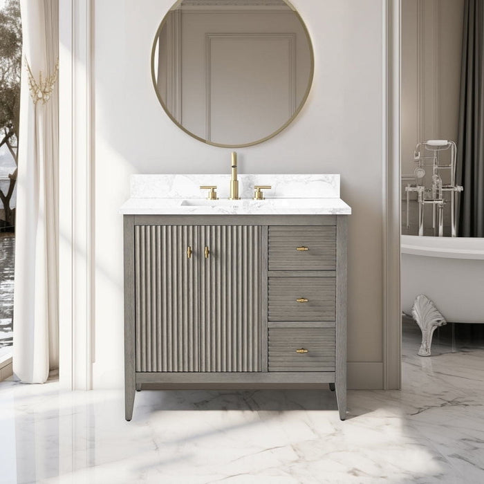 Linear Driftwood Gray / Golden Brushed