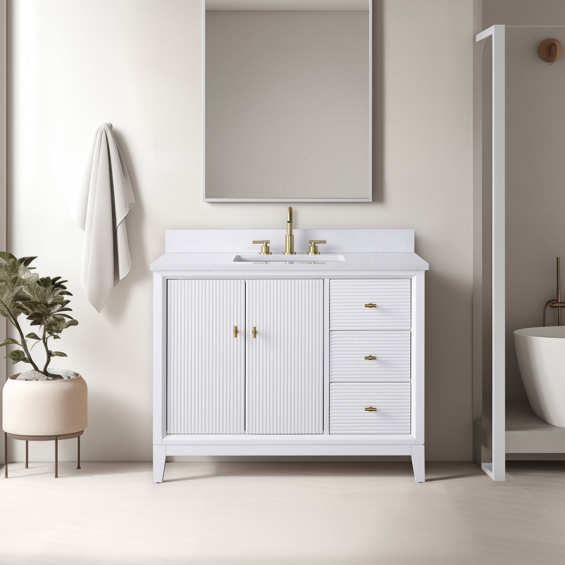 Linear White / Golden Brushed
