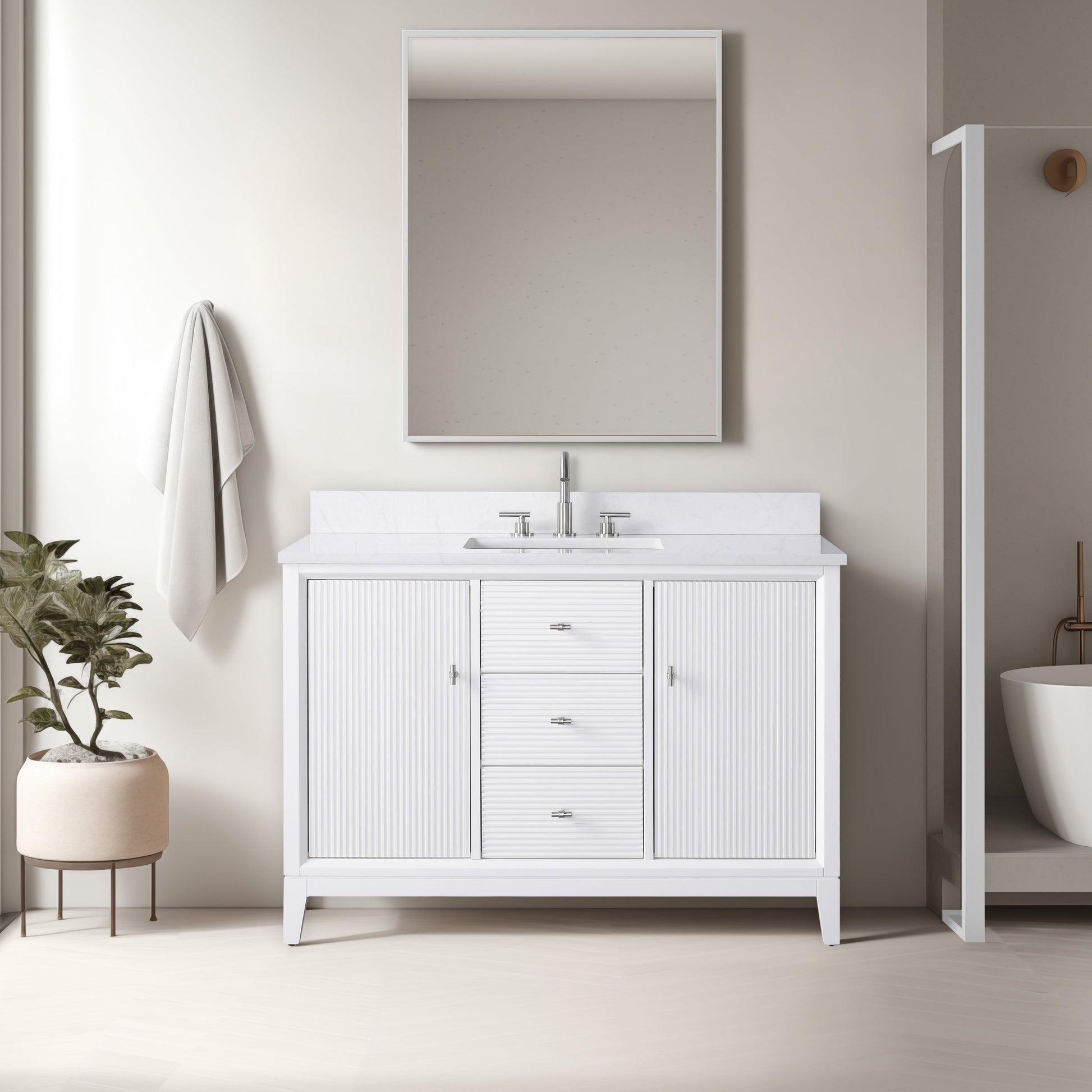 Linear White / Brushed Nickel