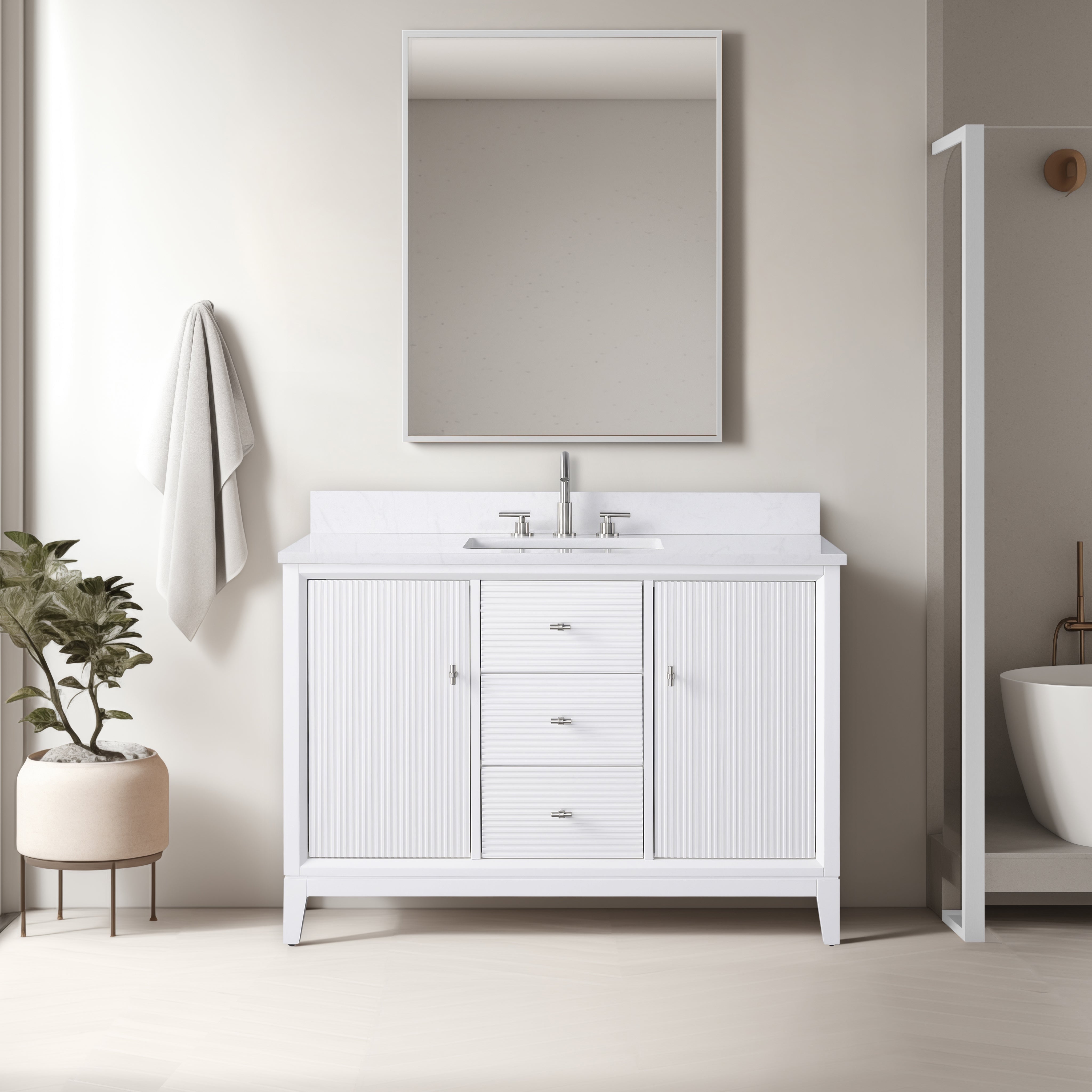 Linear White / Brushed Nickel