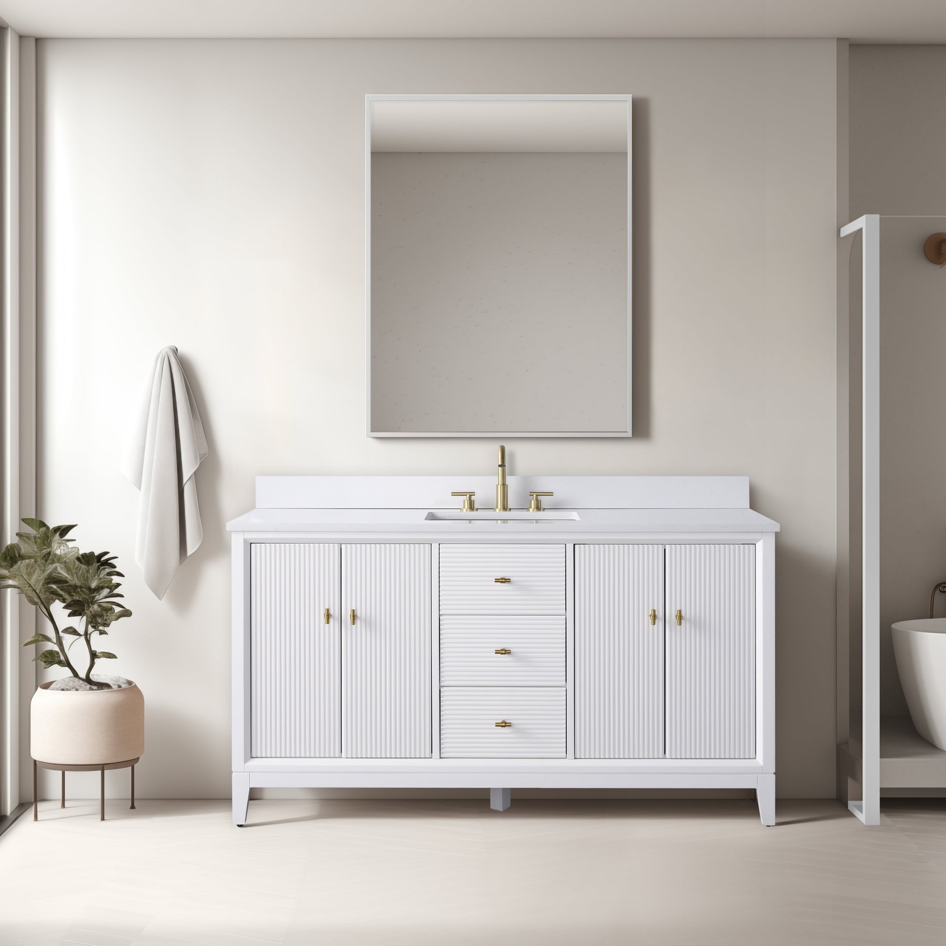 Linear White / Golden Brushed