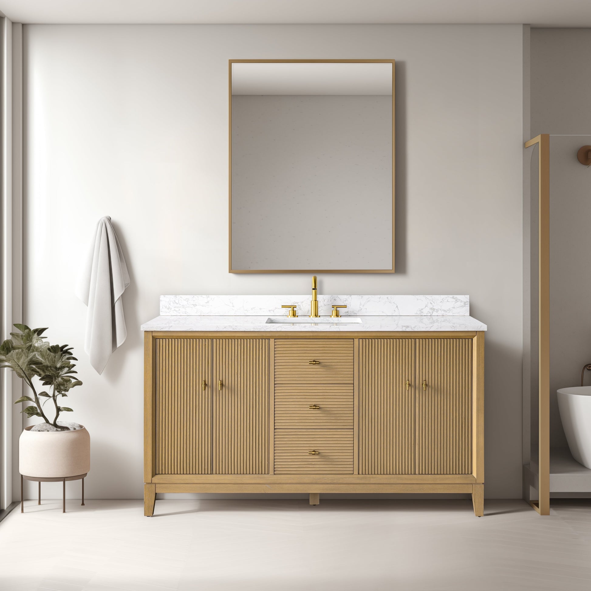 Linear Natural Oak / Golden Brushed