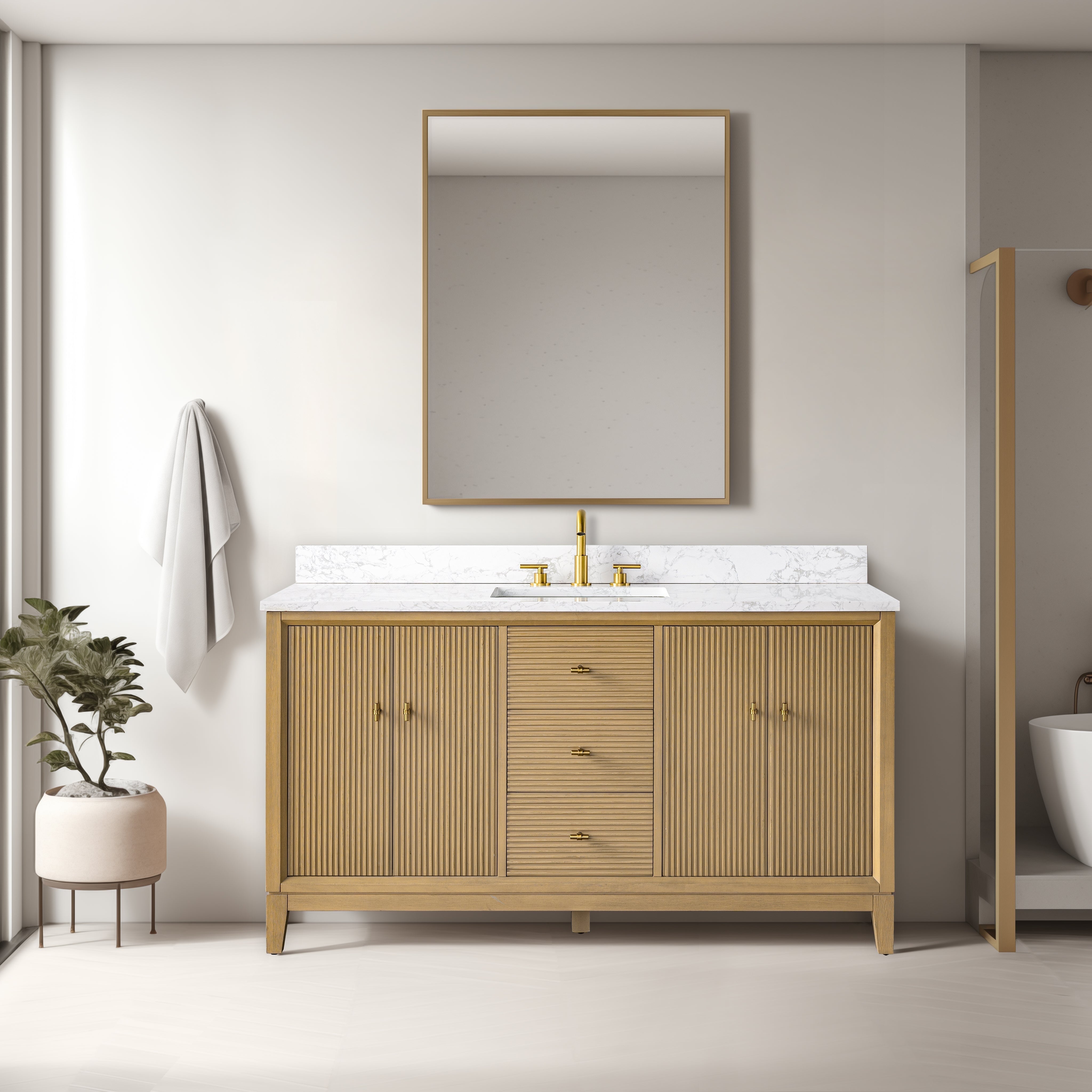 Linear Natural Oak / Golden Brushed