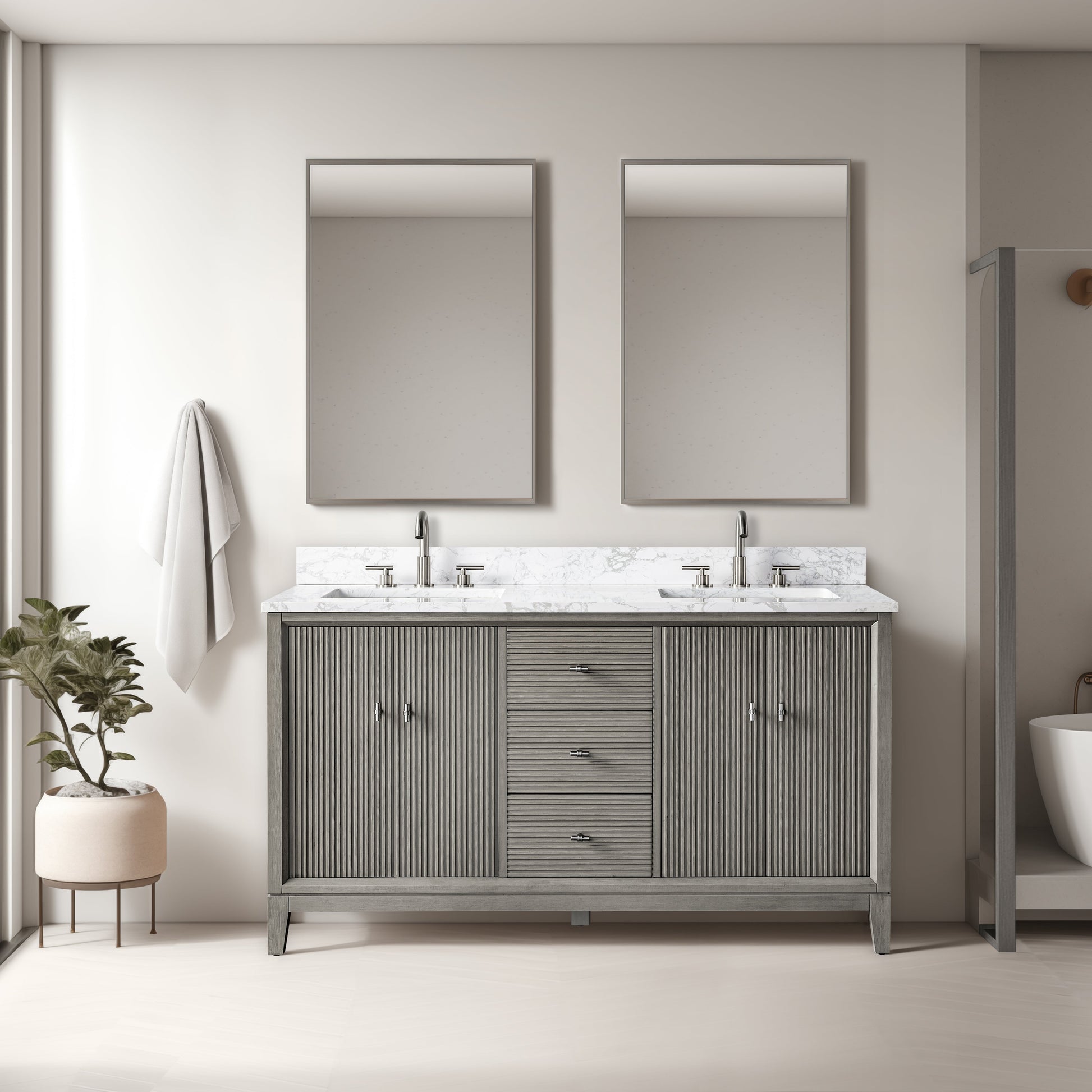 Linear Driftwood Gray / Brushed Nickel