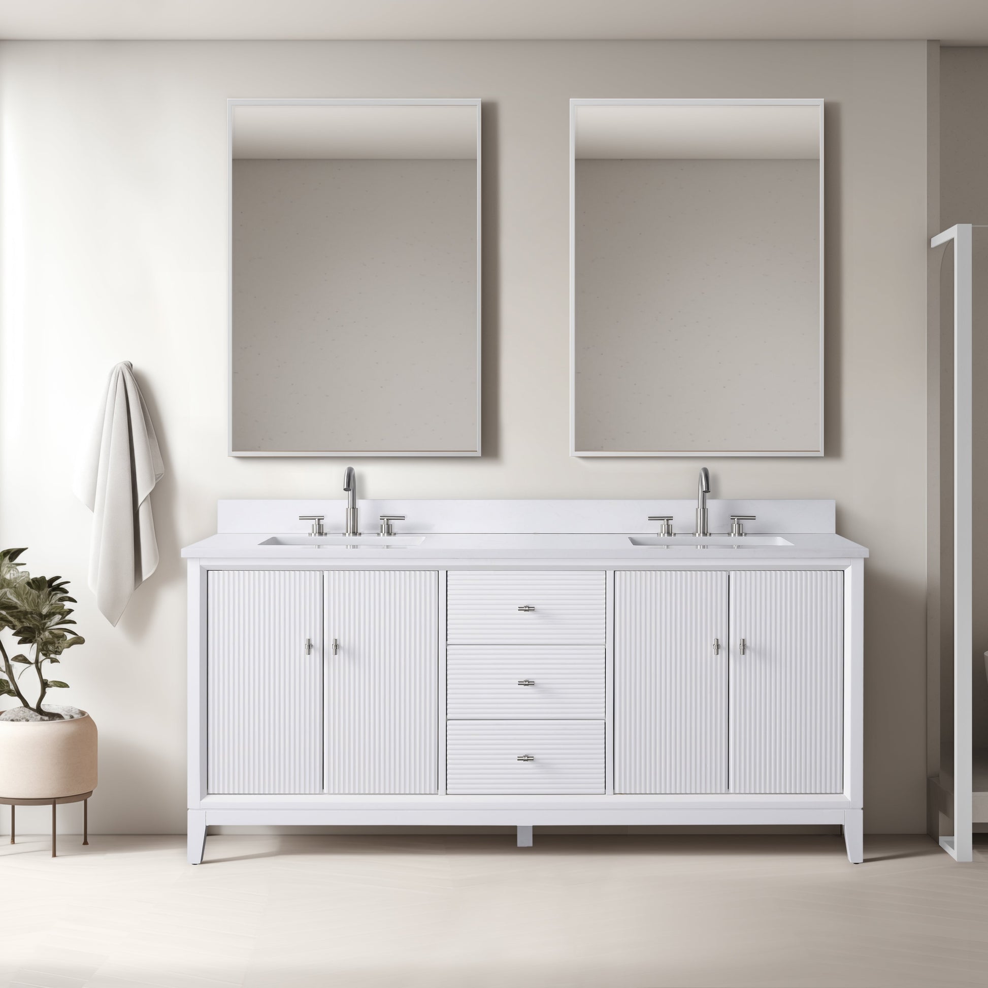 Linear White / Brushed Nickel