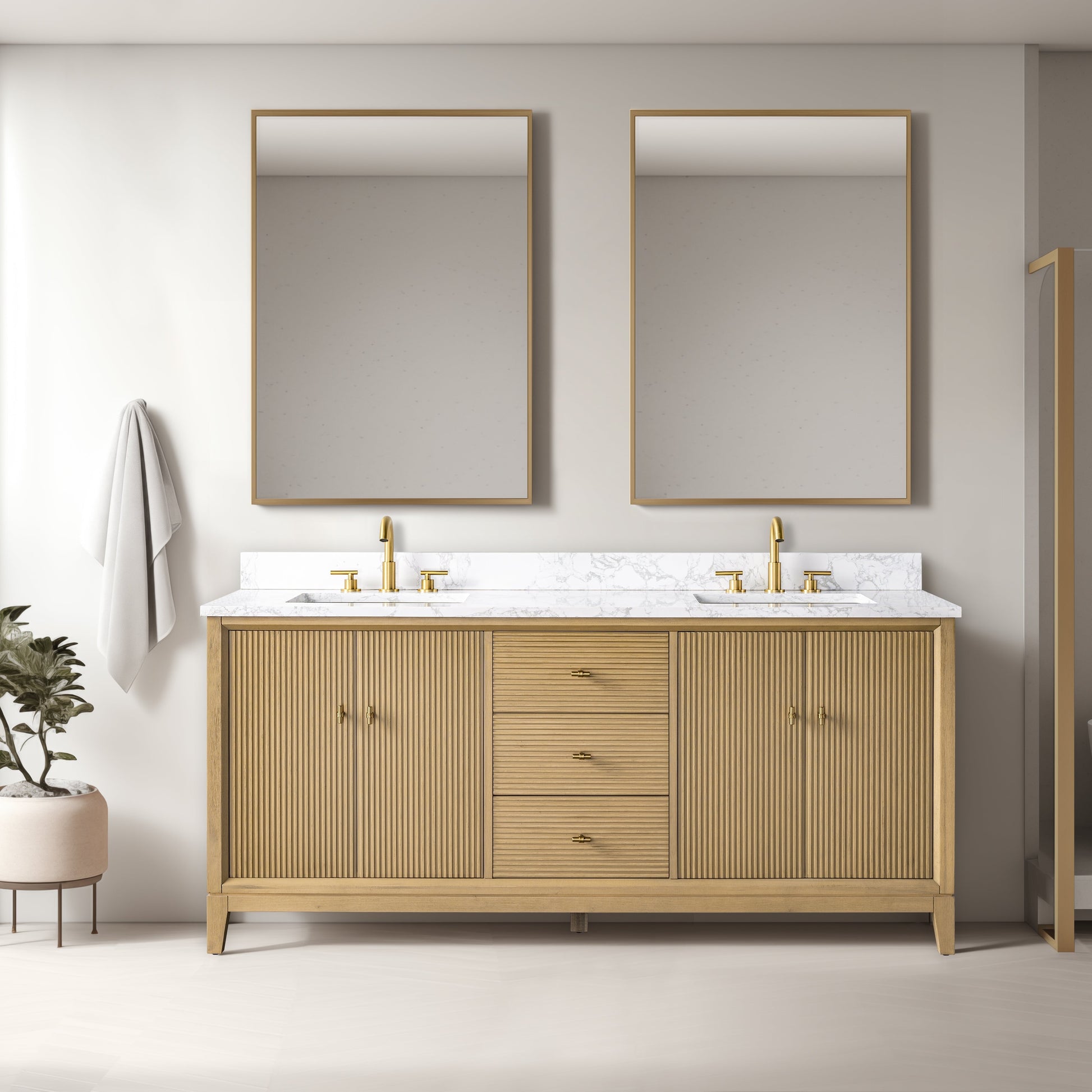 Linear Natural Oak / Golden Brushed