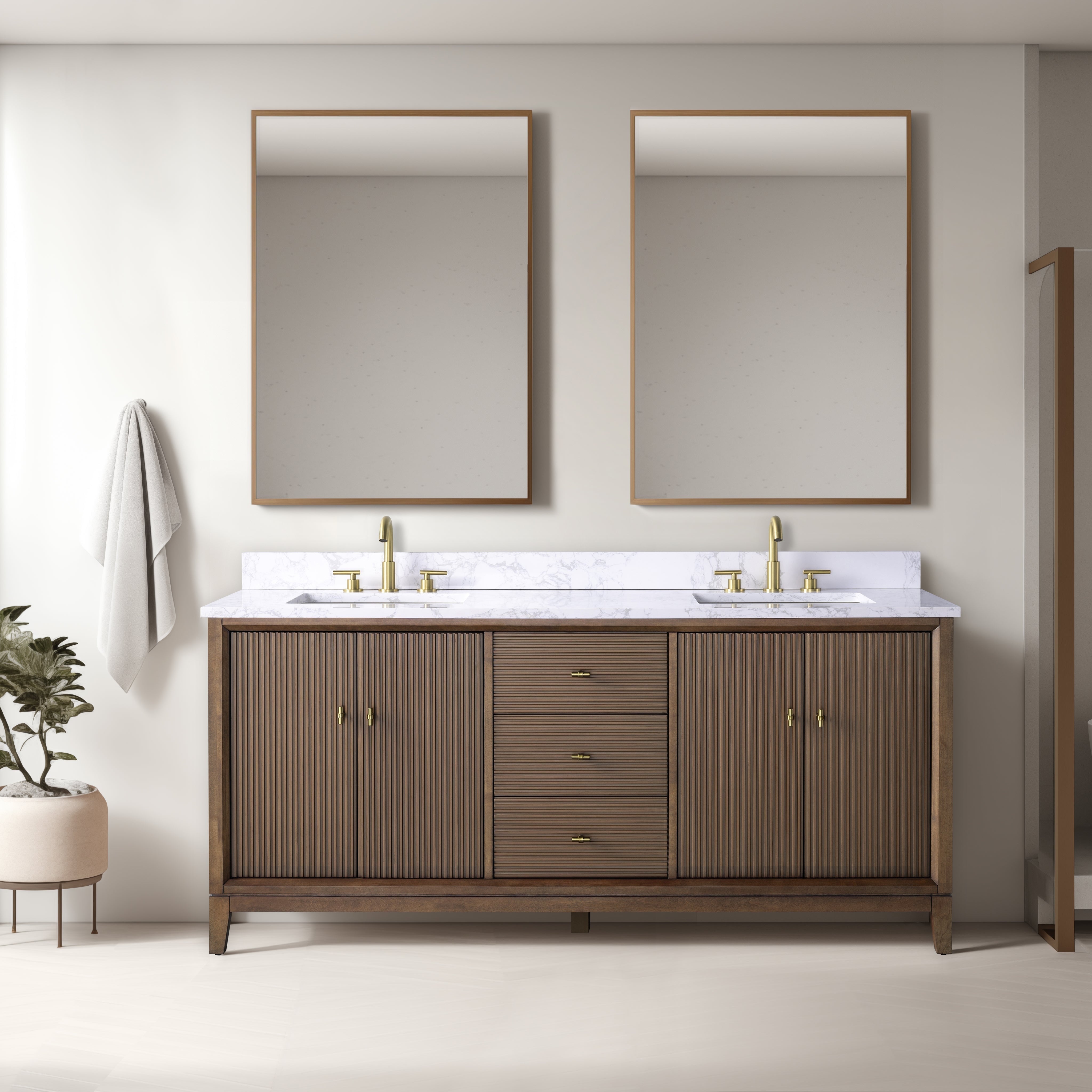 Linear Walnut / Golden Brushed