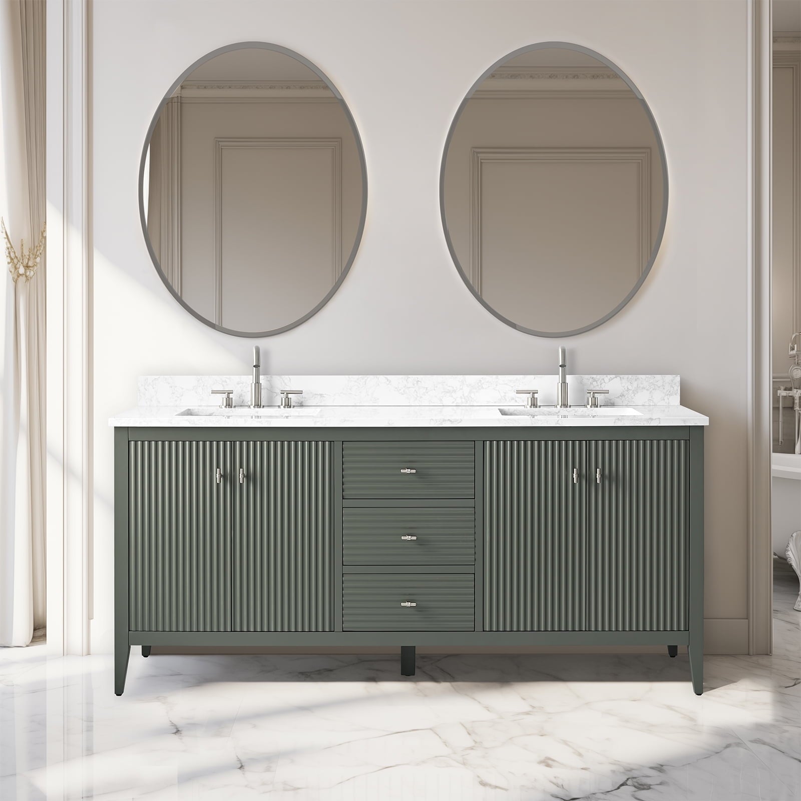 Linear Vintage Green / Brushed Nickel