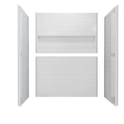 Vanity Art Kaelen 60" 4-Piece Direct-to-Stud Alcove Shower Wall Set Kit in White