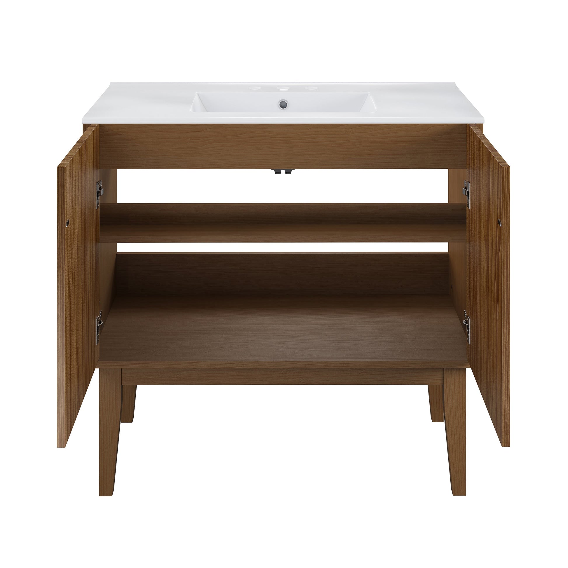 Brown Oak / White / 3-Hole