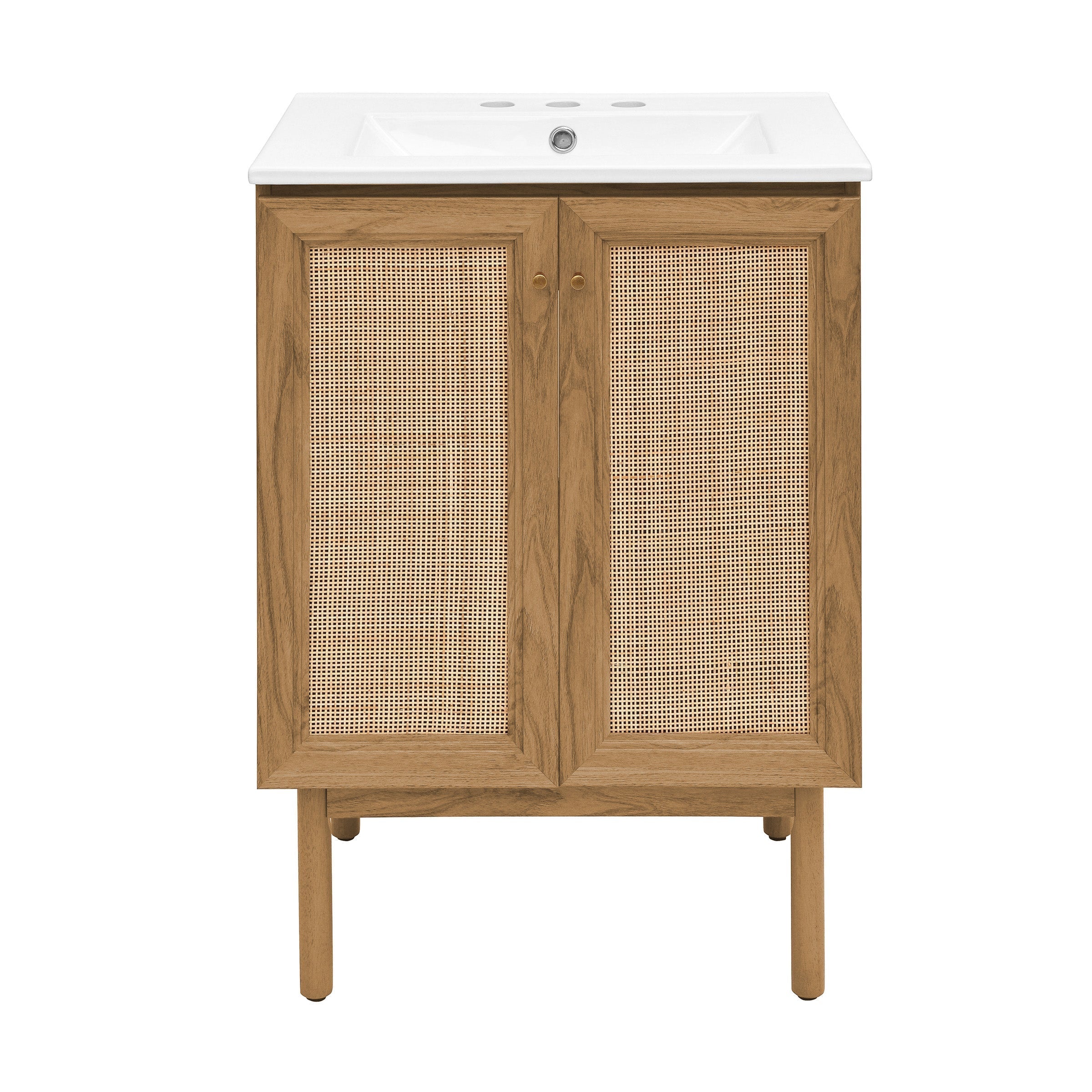 Golden Oak / White / 3-Hole