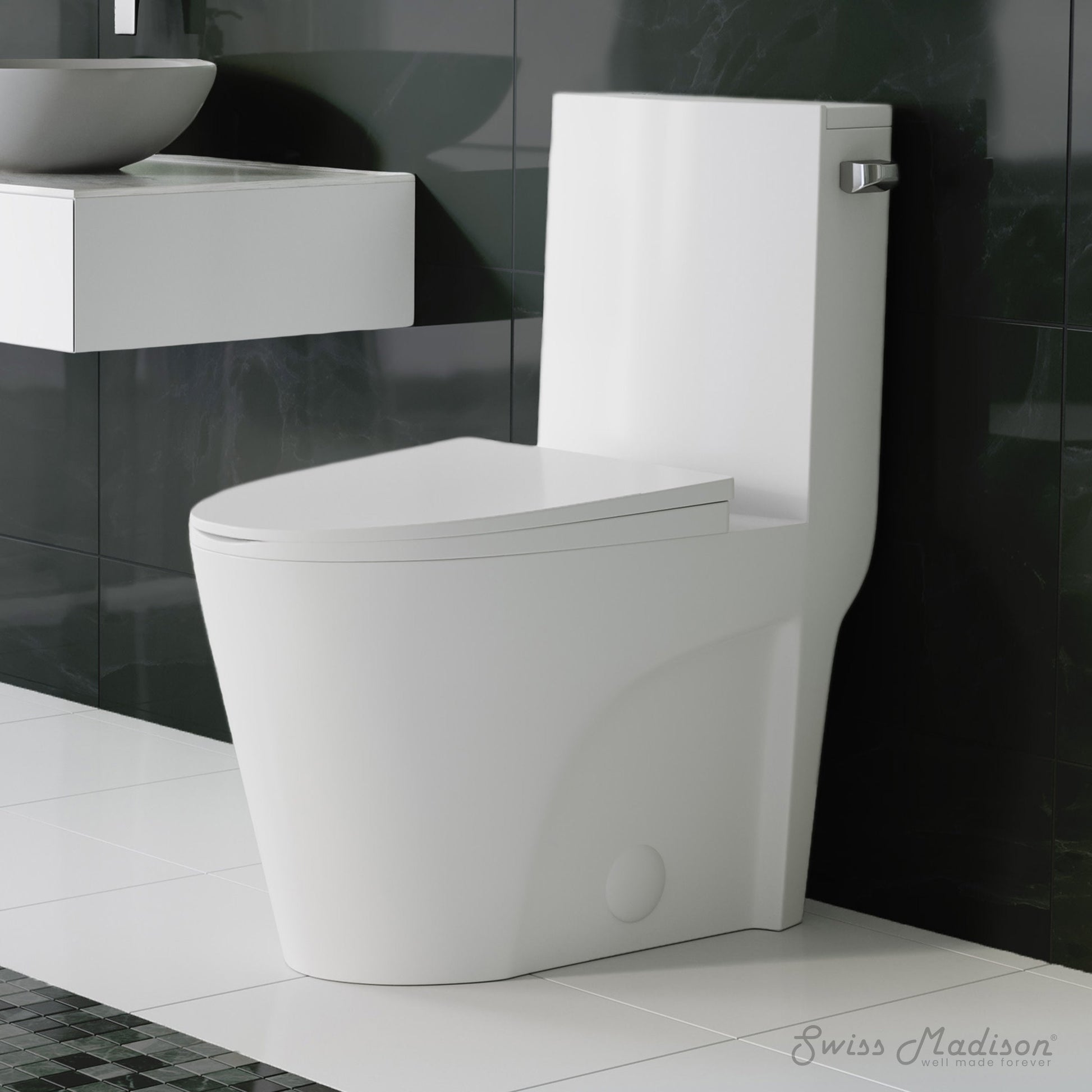 Glossy White / Single - Right / Chrome