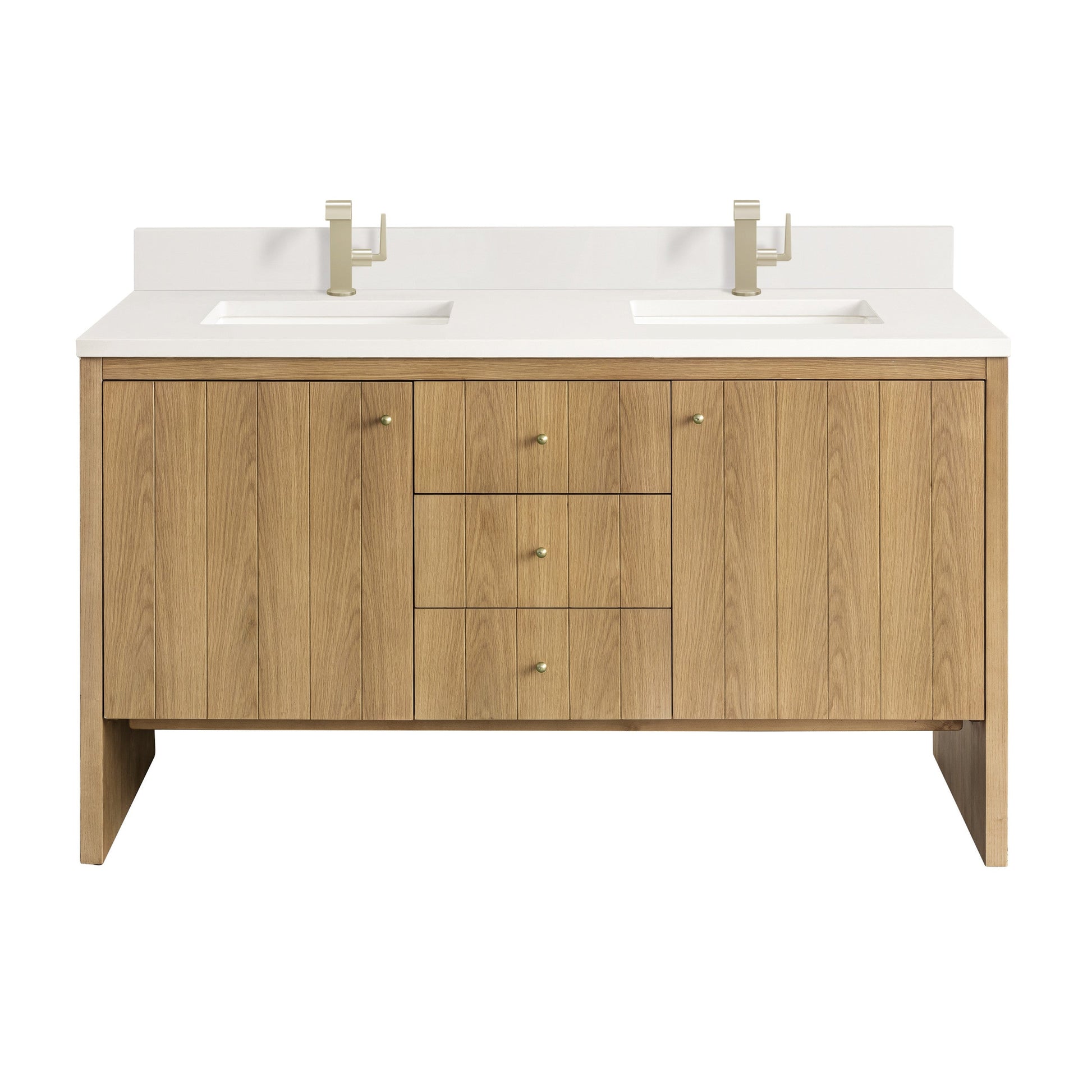 Light Natural Oak / White Zeus - 1 Faucet Hole