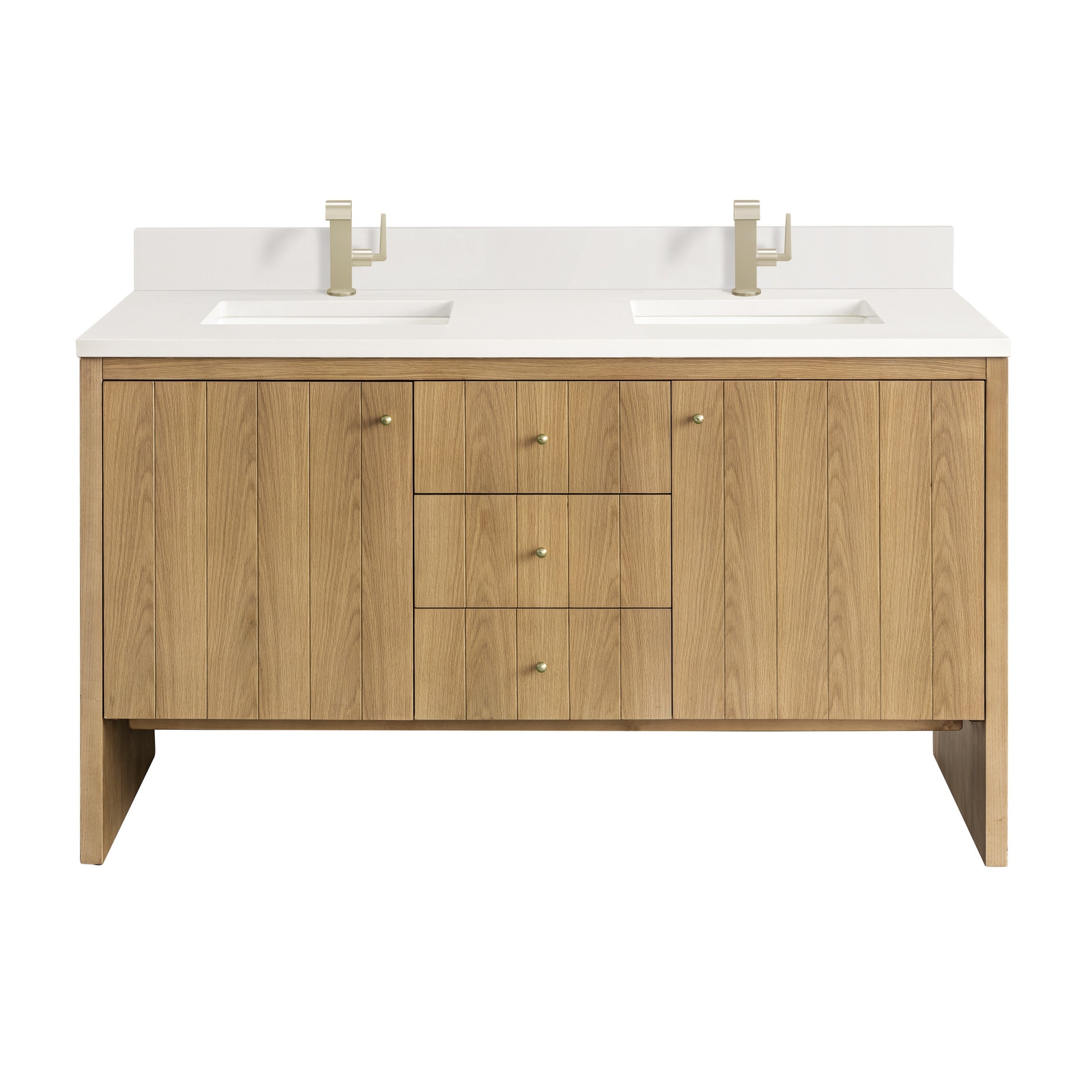Light Natural Oak / White Zeus - 1 Faucet Hole