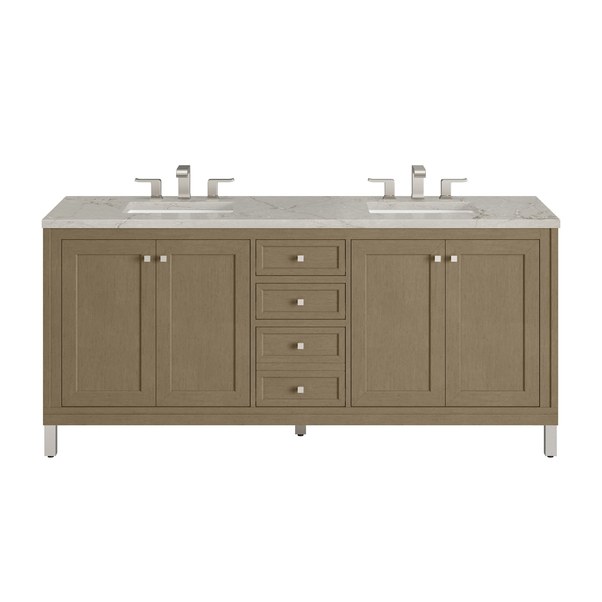 Walnut Whisper / Victorian Silver - 3 Faucet Holes
