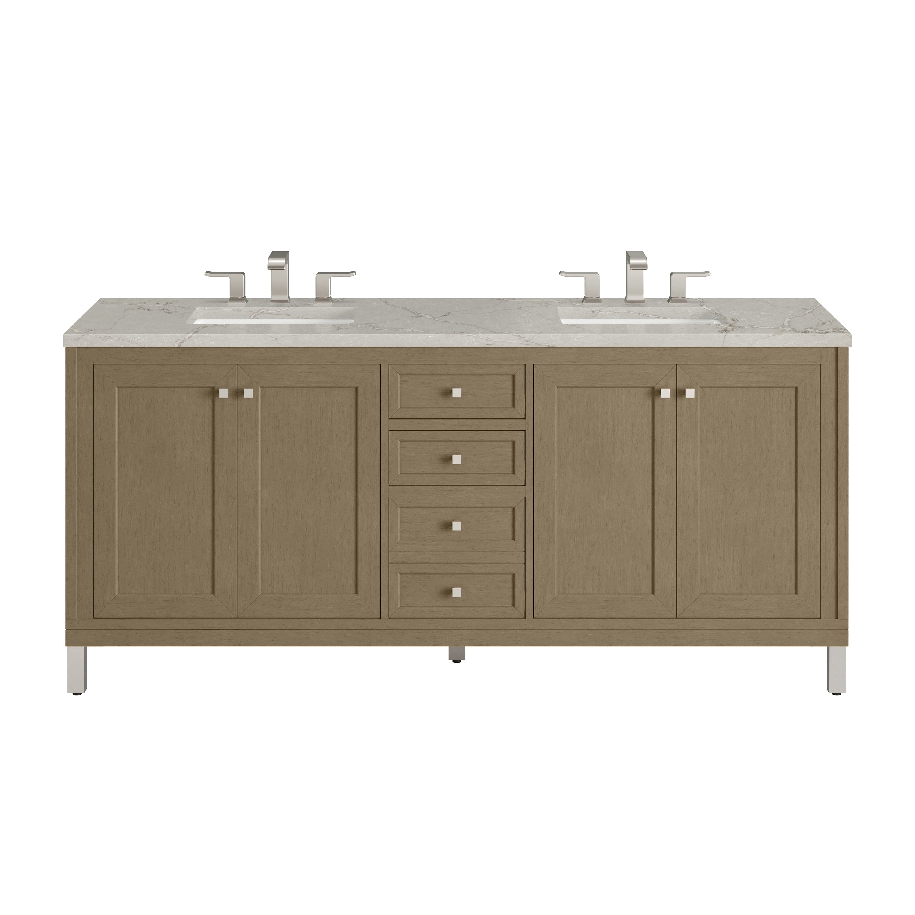 Walnut Whisper / Victorian Silver - 3 Faucet Holes