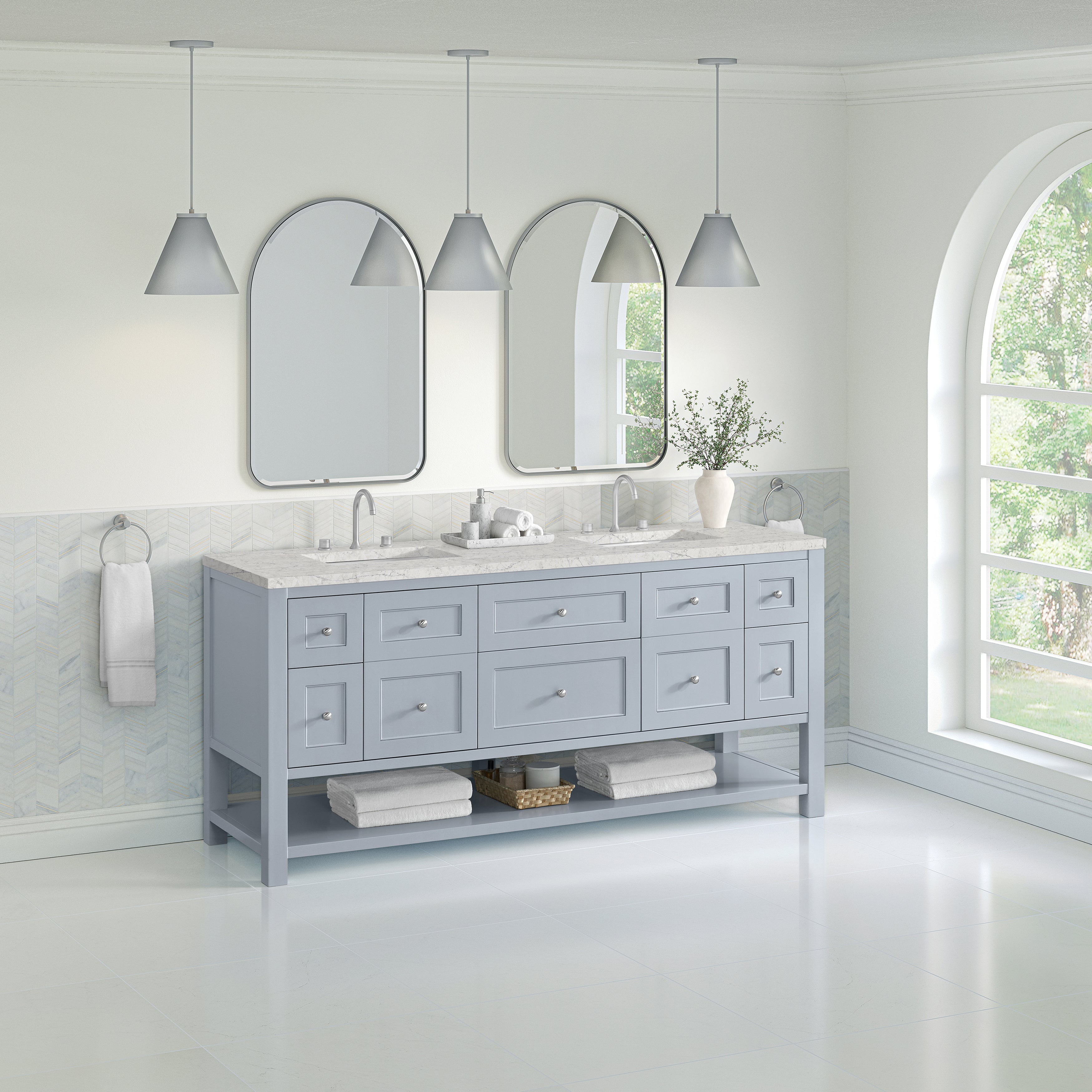 Serenity Blue / Eternal Jasmine Pearl - 3 Faucet Holes
