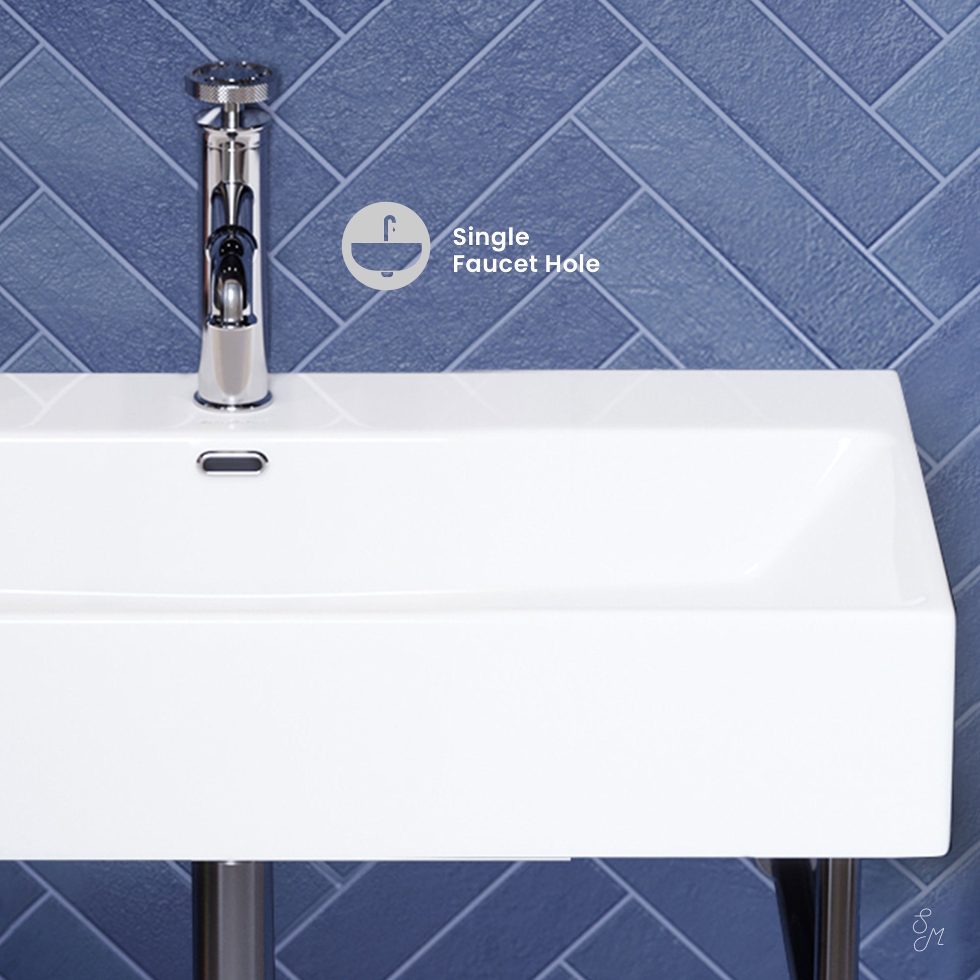 Chrome / White / 1-Hole