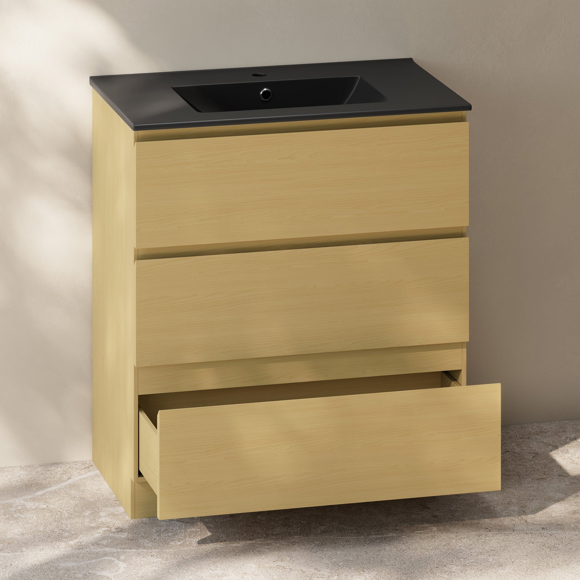 Natural Oak / Matte Black / 1-Hole