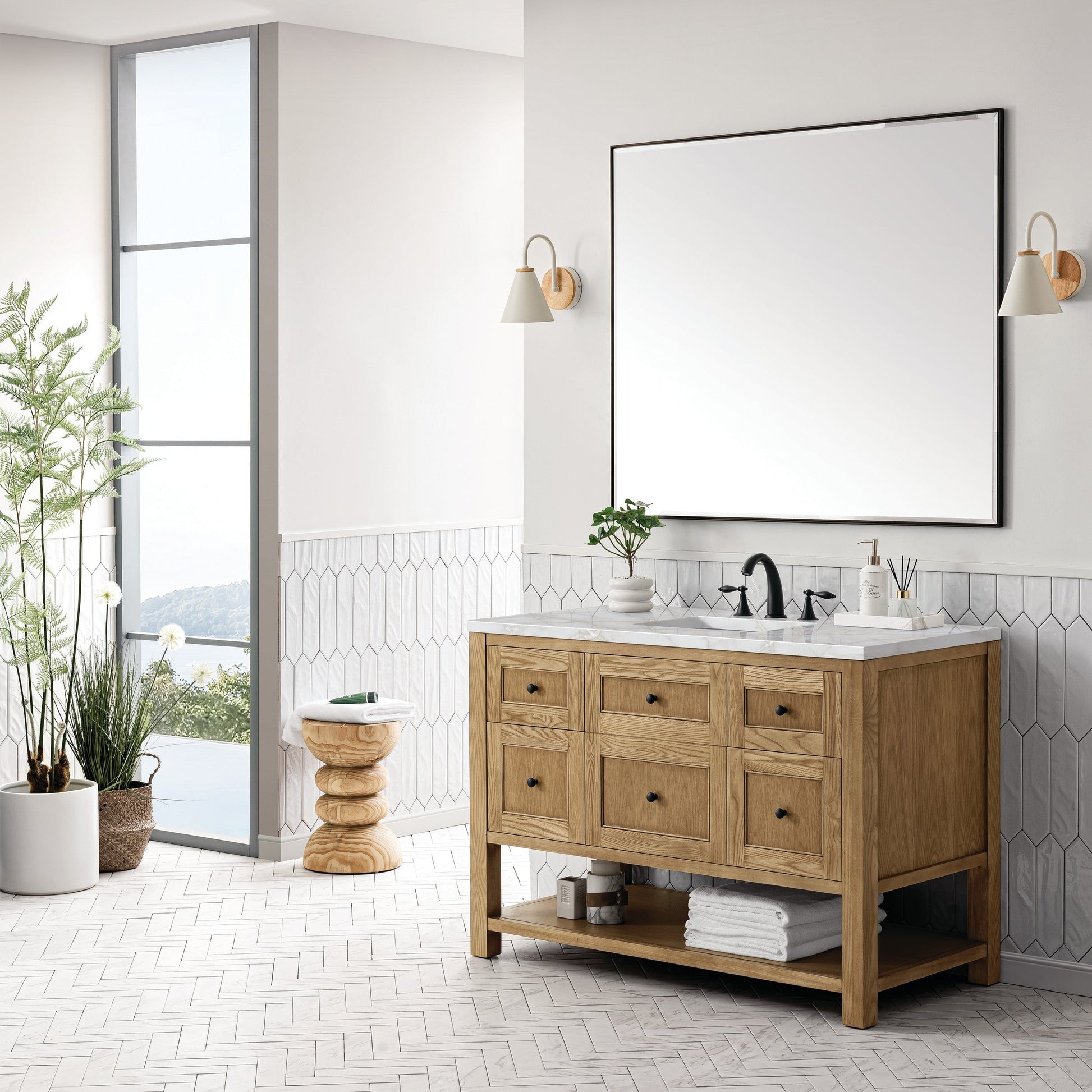 Light Natural Oak / Victorian Silver - 3 Faucet Holes
