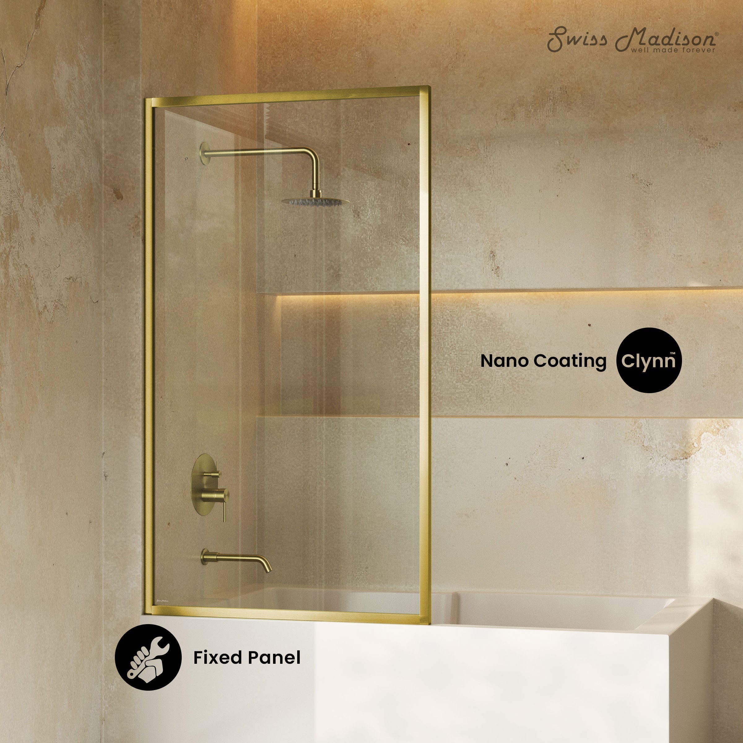 Brushed Gold / Bathtub Door