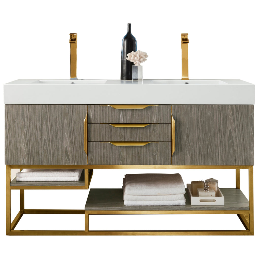 Ash Gray / Radiant Gold / Glossy White - 1 Faucet Hole