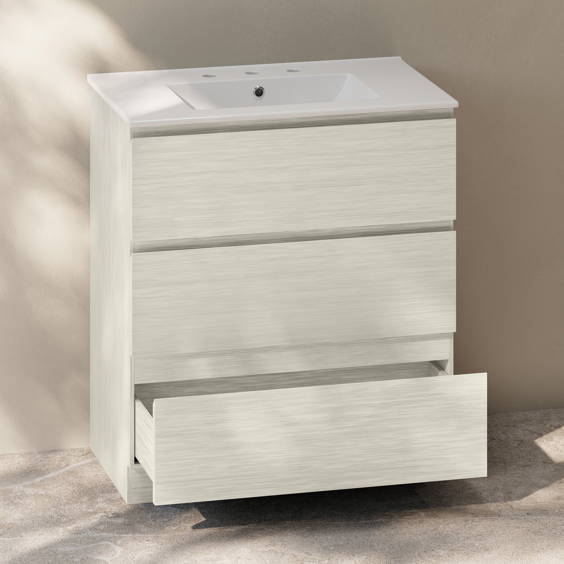 White Oak / Glossy White / 3-Hole