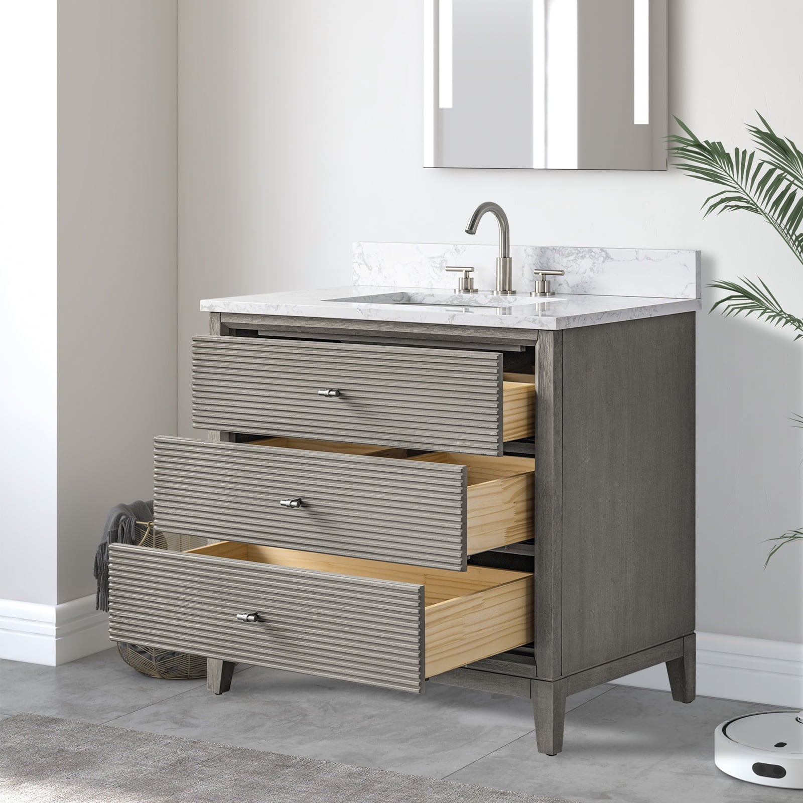 Linear Driftwood Gray / Brushed Nickel