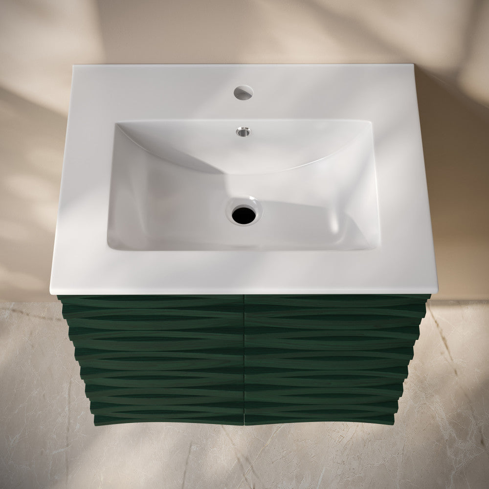 Green Oak / White / 1-Hole