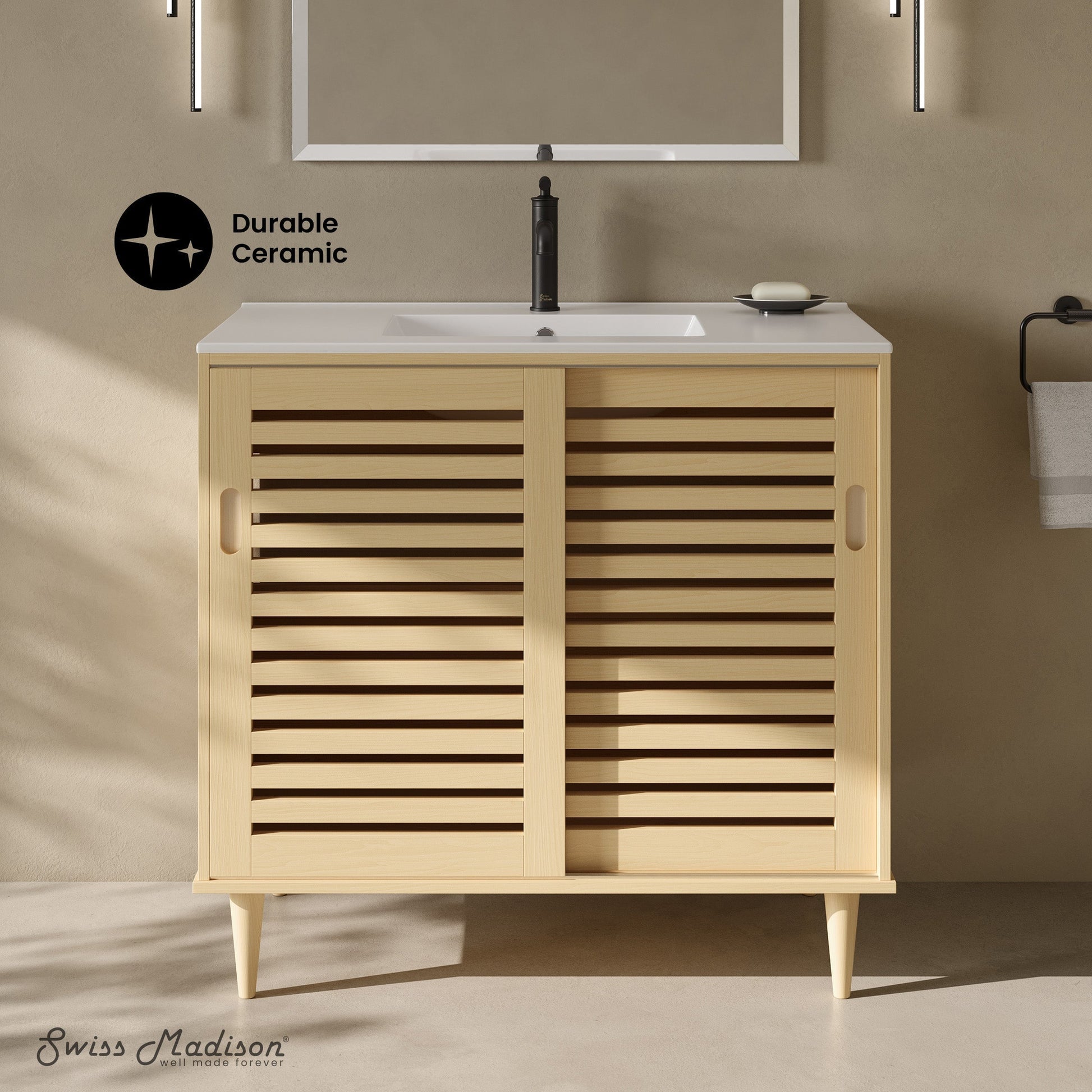 Natural Oak / White / 1-Hole
