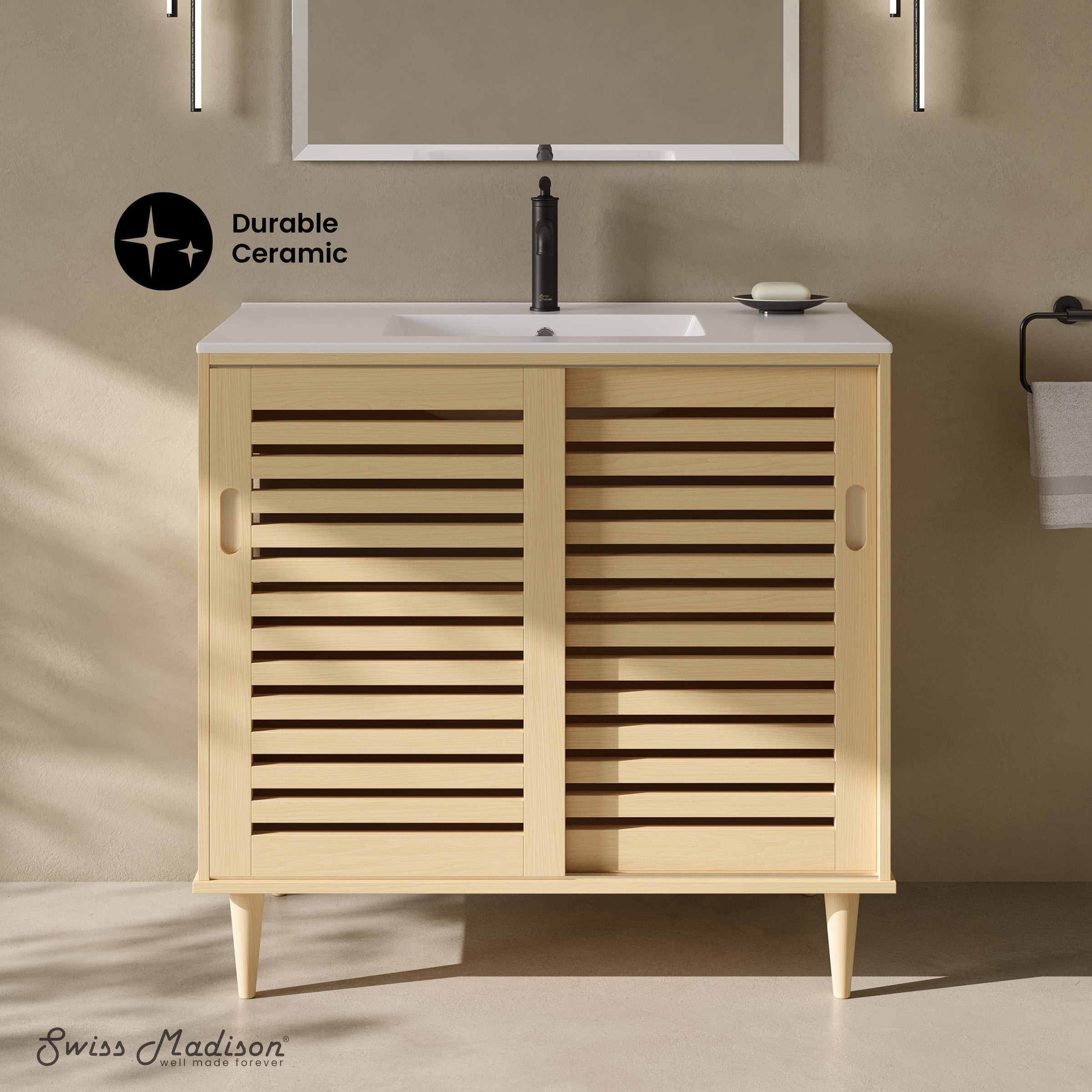 Natural Oak / White / 1-Hole