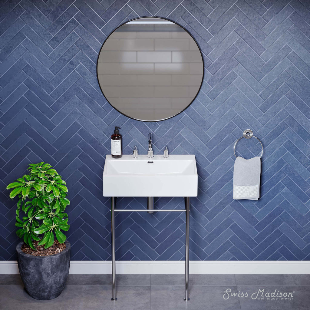 Chrome / White / 3-Hole